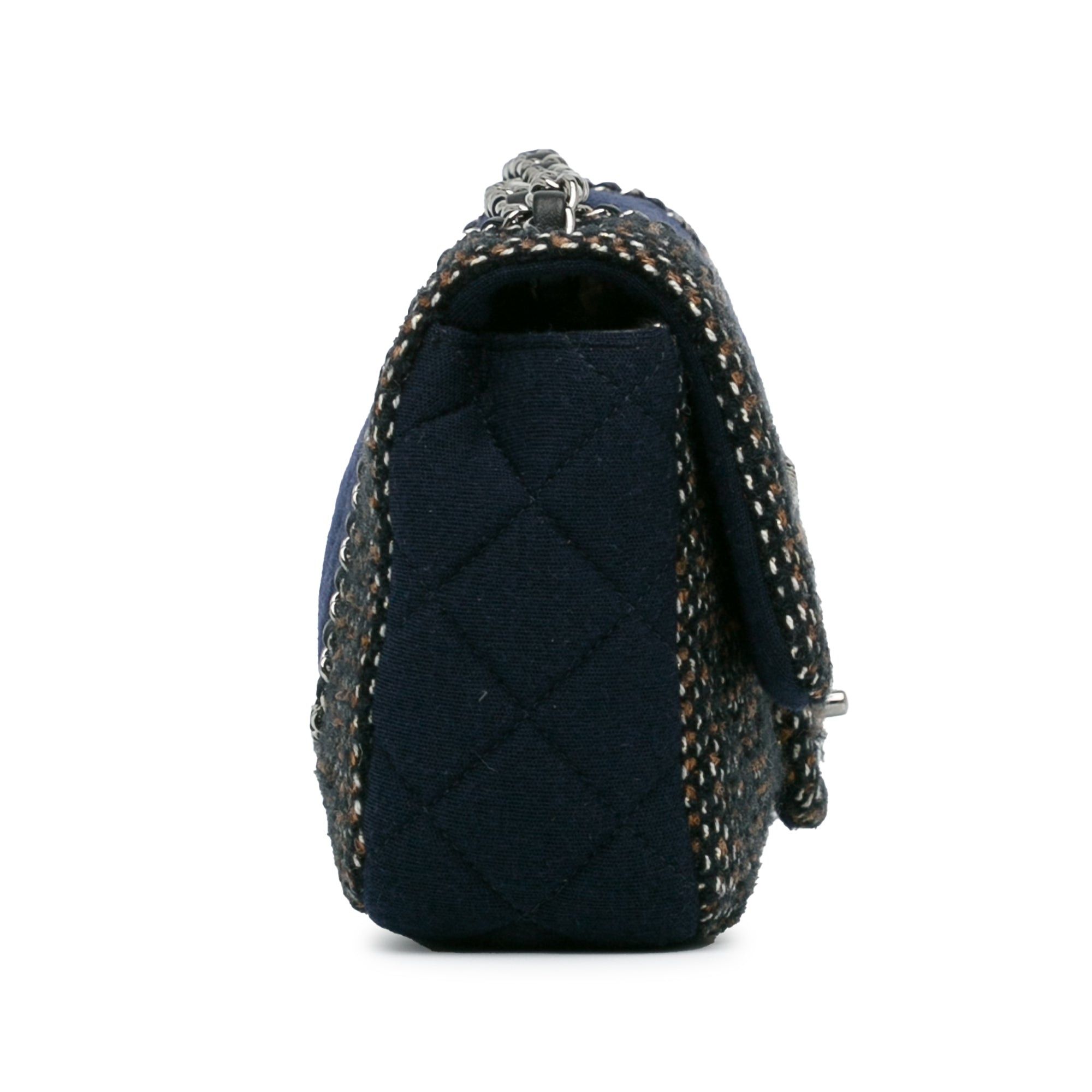 Chanel Chanel Small Jersey Tweed Flap Blue Size ONE SIZE - 3 Thumbnail
