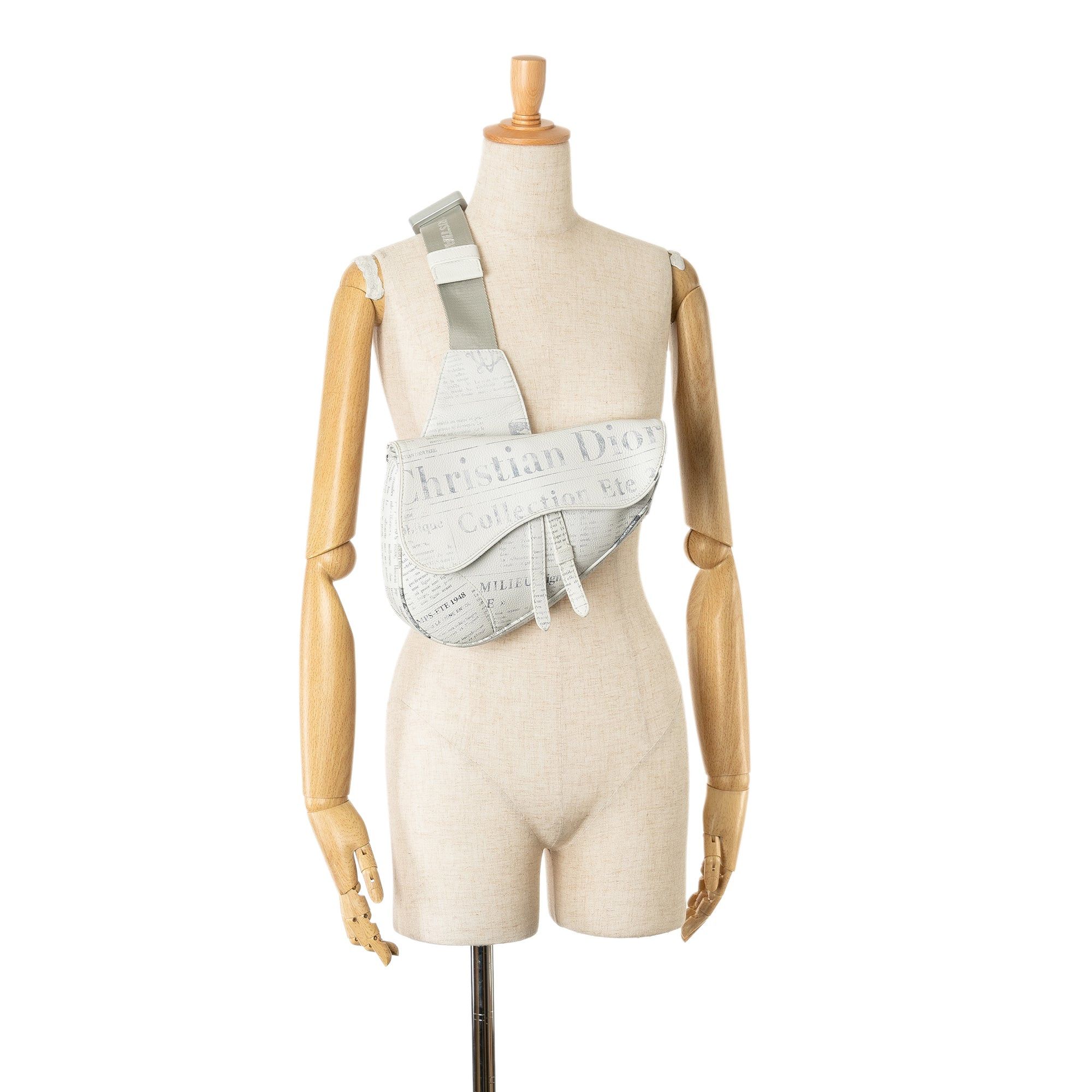 Dior Dior Daniel Arsham Newspaper Print Saddle Bag White Size ONE SIZE - 10 Thumbnail