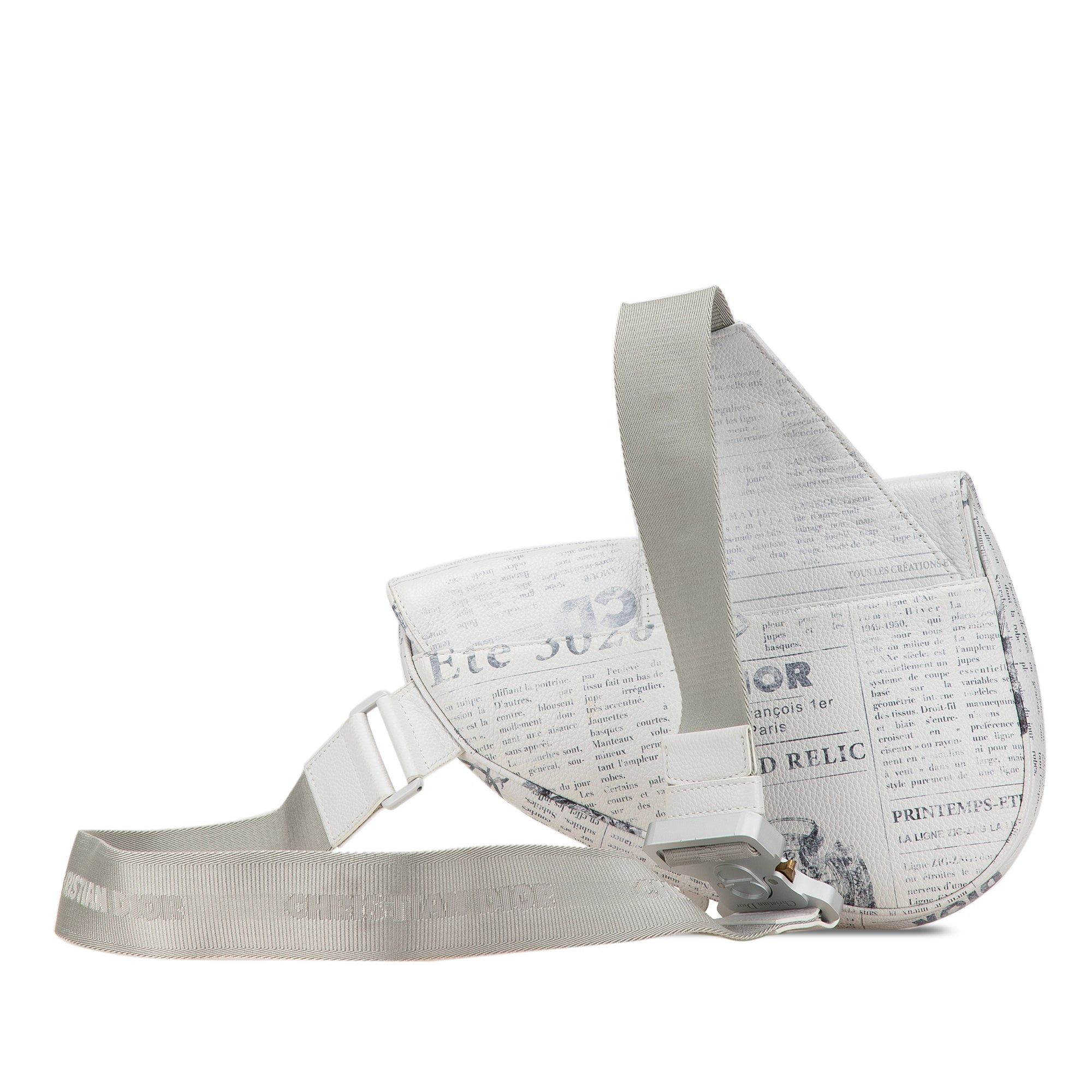 Dior Dior Daniel Arsham Newspaper Print Saddle Bag White Size ONE SIZE - 3 Thumbnail