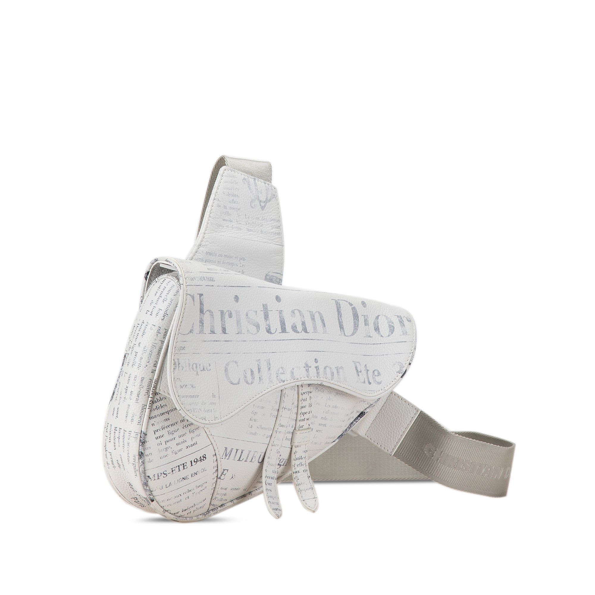 Dior Dior Daniel Arsham Newspaper Print Saddle Bag White Size ONE SIZE - 2 Thumbnail