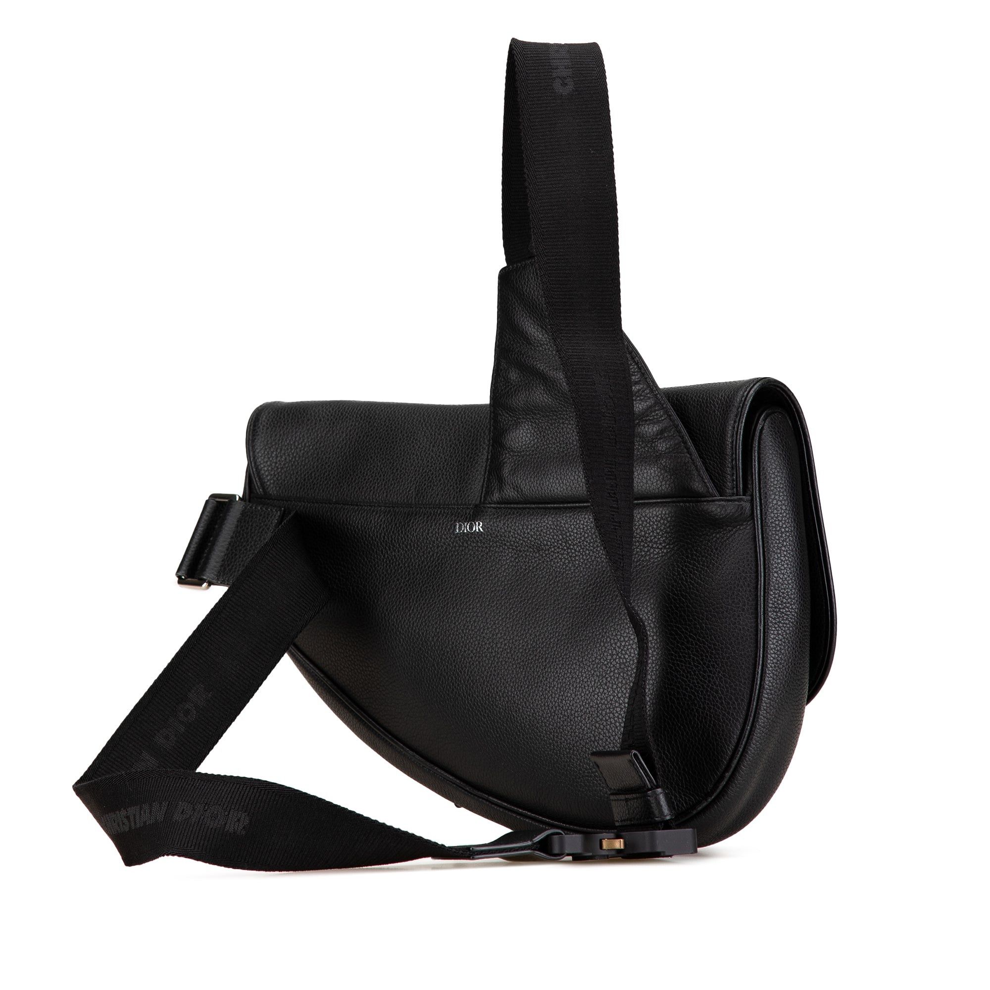 Dior Dior Kim Jones Grained Calfskin Saddle Bag Black Size ONE SIZE - 2 Thumbnail