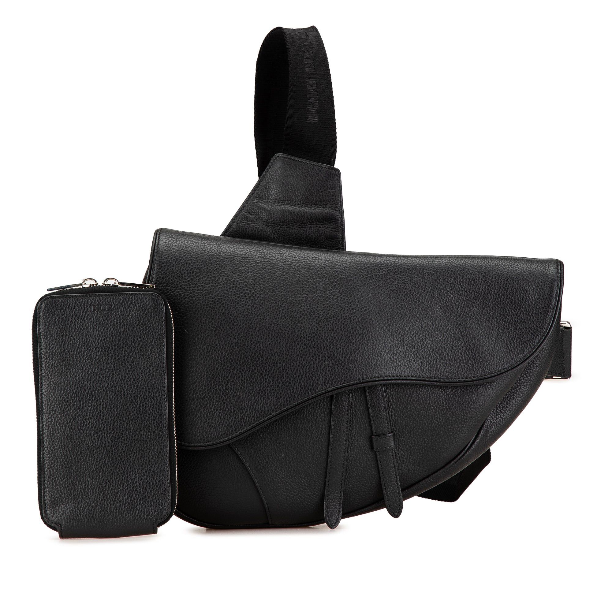 Dior Dior Kim Jones Grained Calfskin Saddle Bag Black Size ONE SIZE - 9 Thumbnail