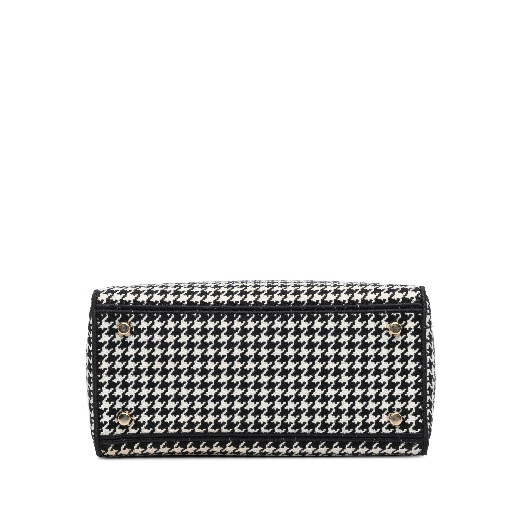 Dior Dior Medium Canvas Houndstooth Embroidered Lady D Lite Black Size ONE SIZE - 3 Thumbnail