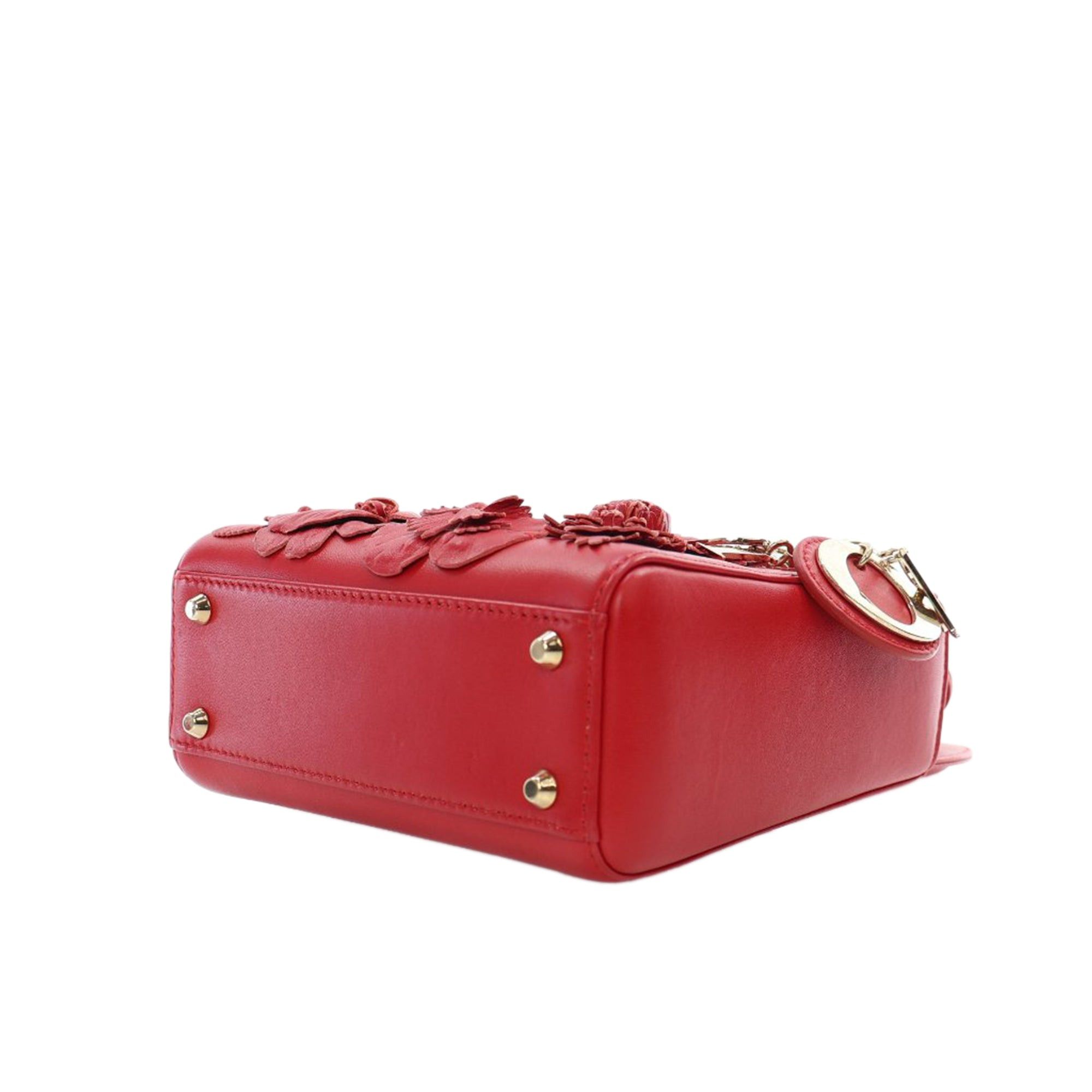 Dior Dior Mini Lambskin DiorAmour Applique Flower Lady Dior Red Size ONE SIZE - 9 Thumbnail