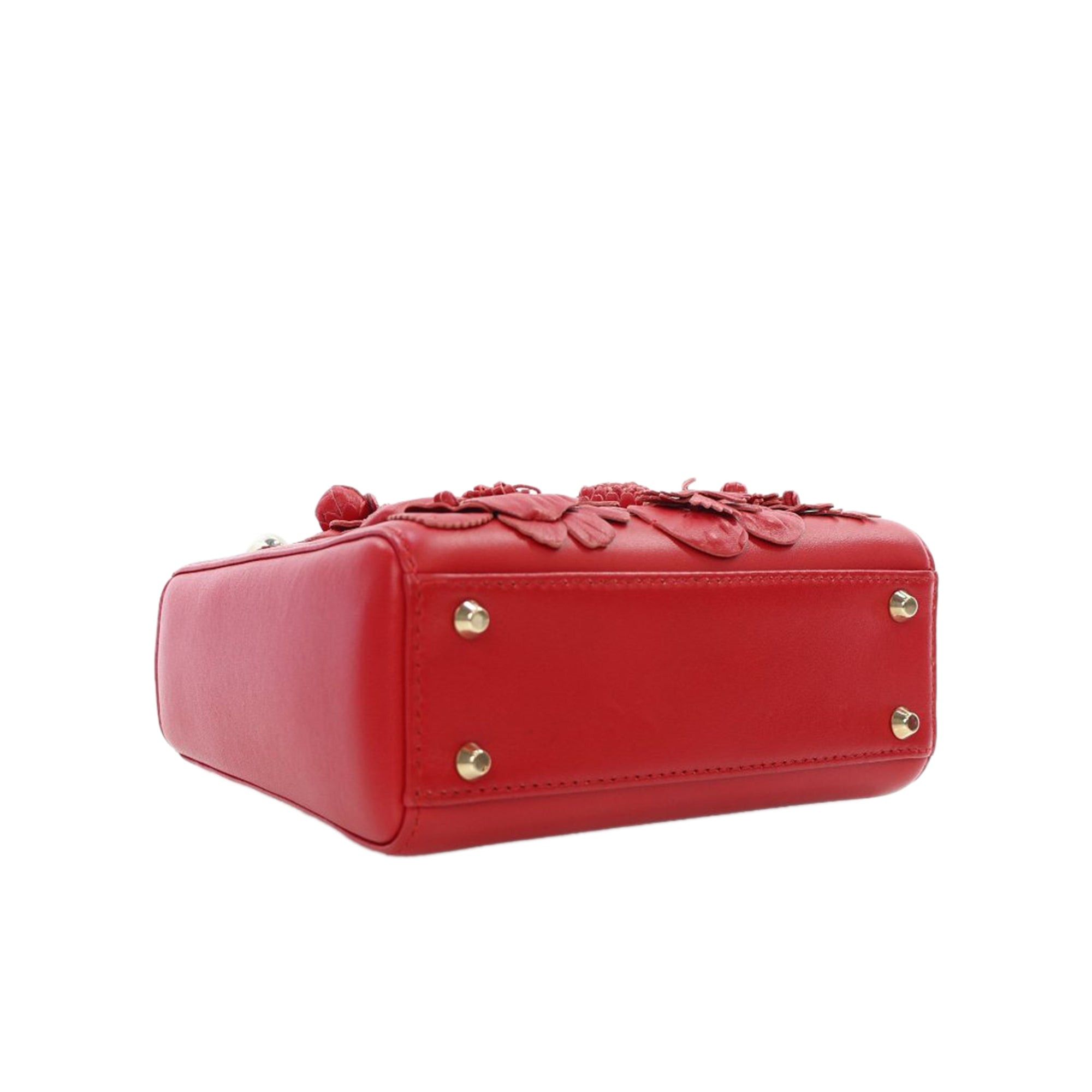 Dior Dior Mini Lambskin DiorAmour Applique Flower Lady Dior Red Size ONE SIZE - 10 Thumbnail