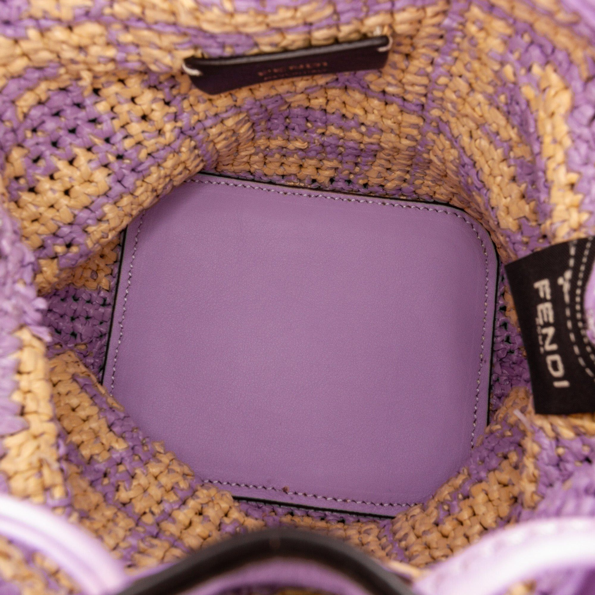 Fendi Fendi Mini Raffia Zucca Mon Tresor Bucket Bag Purple Size ONE SIZE - 6 Thumbnail