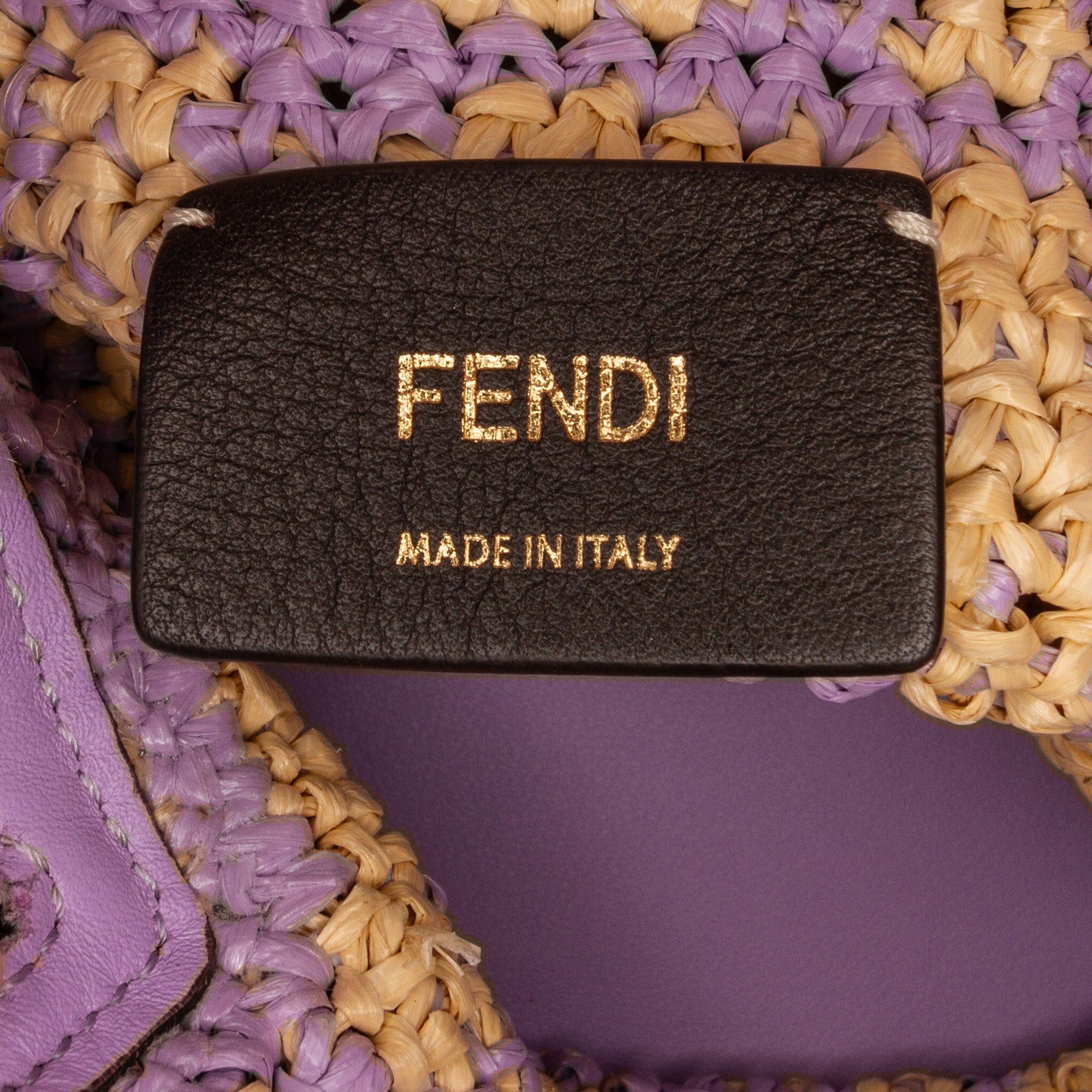 Fendi Mini Raffia Zucca Mon Tresor Bucket Bag Purple