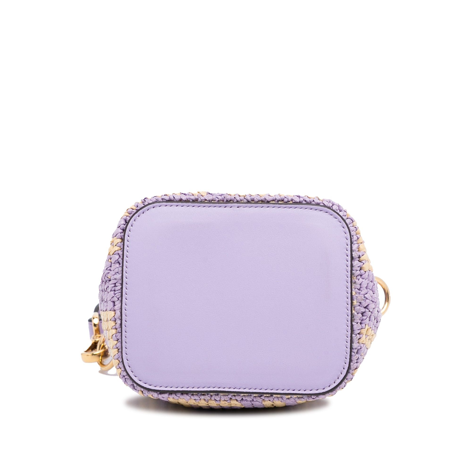 Fendi Fendi Mini Raffia Zucca Mon Tresor Bucket Bag Purple Size ONE SIZE - 5 Thumbnail