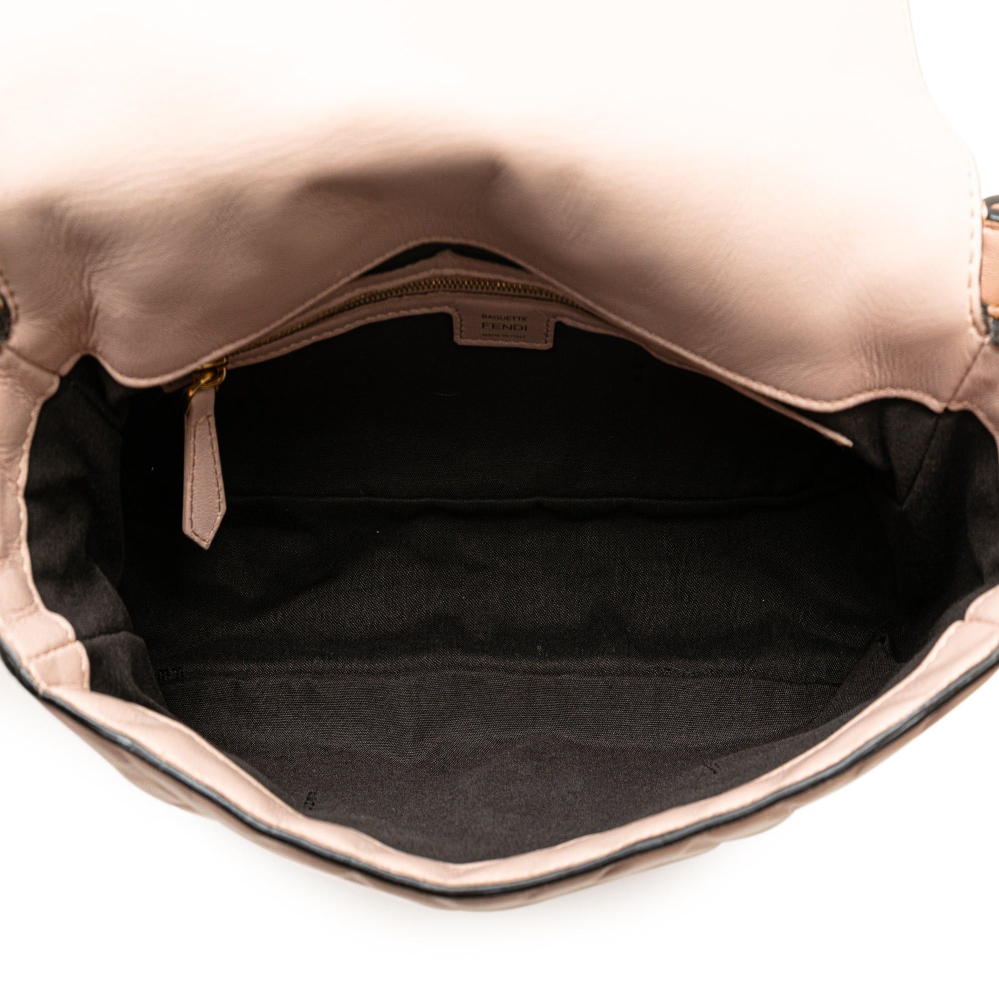 Fendi Fendi Zucca Embossed Leather Baguette Satchel Pink Size ONE SIZE - 4 Thumbnail