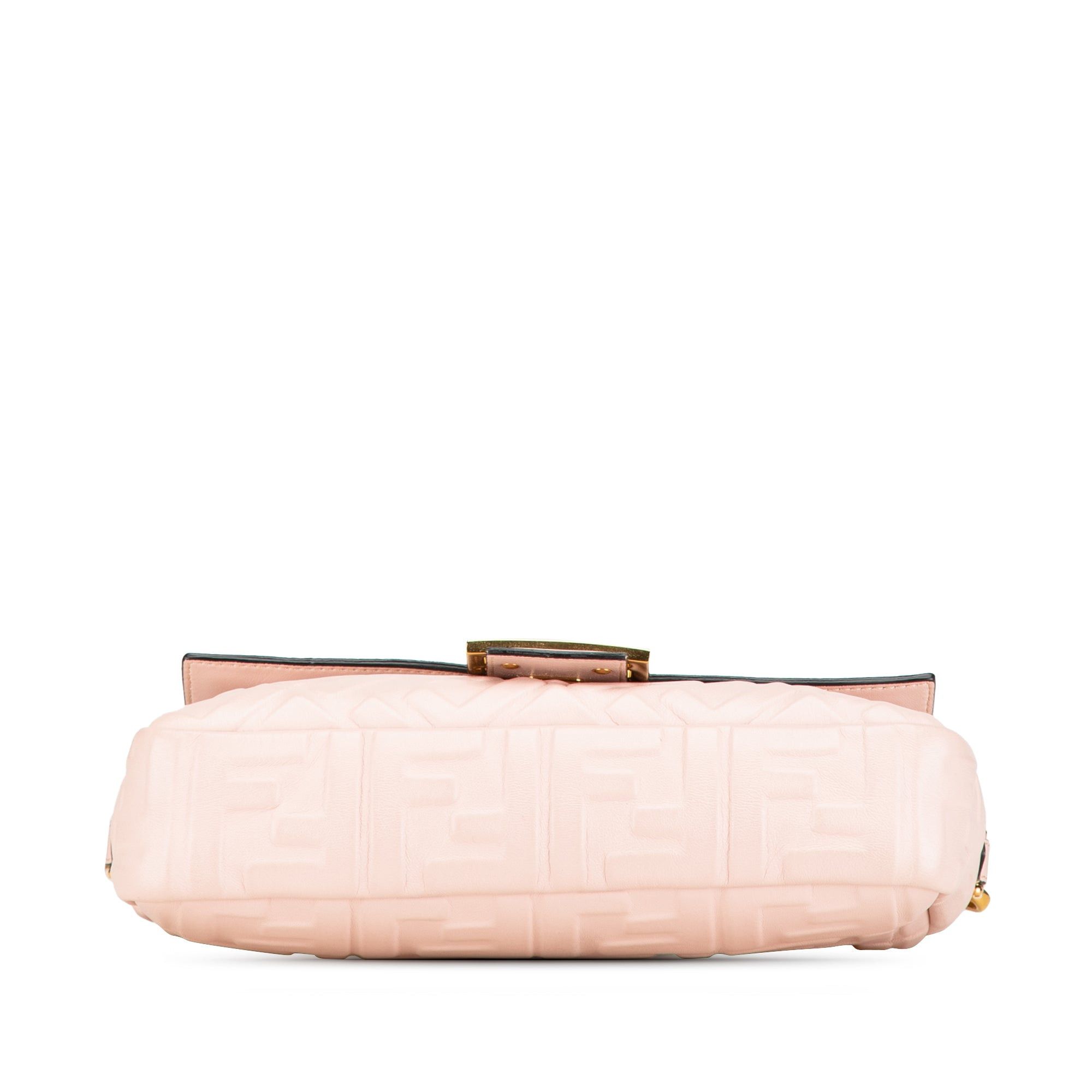 Fendi Fendi Zucca Embossed Leather Baguette Satchel Pink Size ONE SIZE - 3 Thumbnail