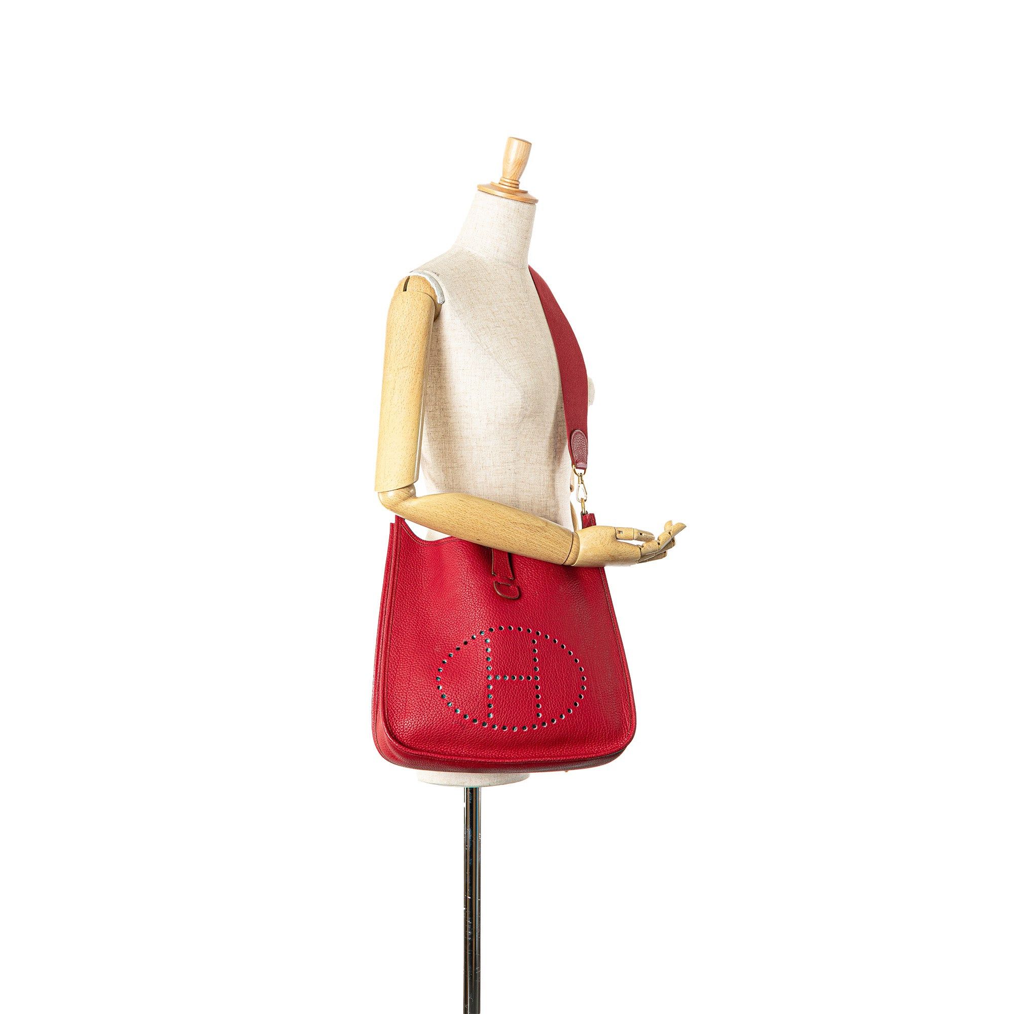 Hermes Hermès Taurillon Clemence Evelyne I GM Red Size ONE SIZE - 7 Thumbnail