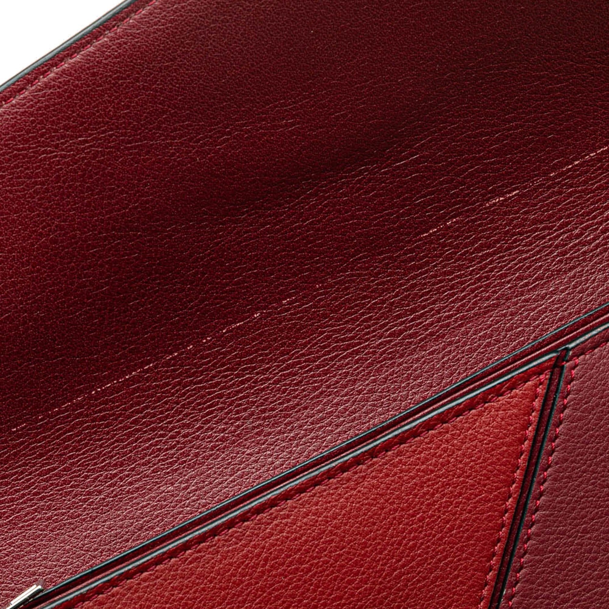Loewe LOEWE Leather Puzzle Continental Wallet Red Size ONE SIZE - 8 Thumbnail