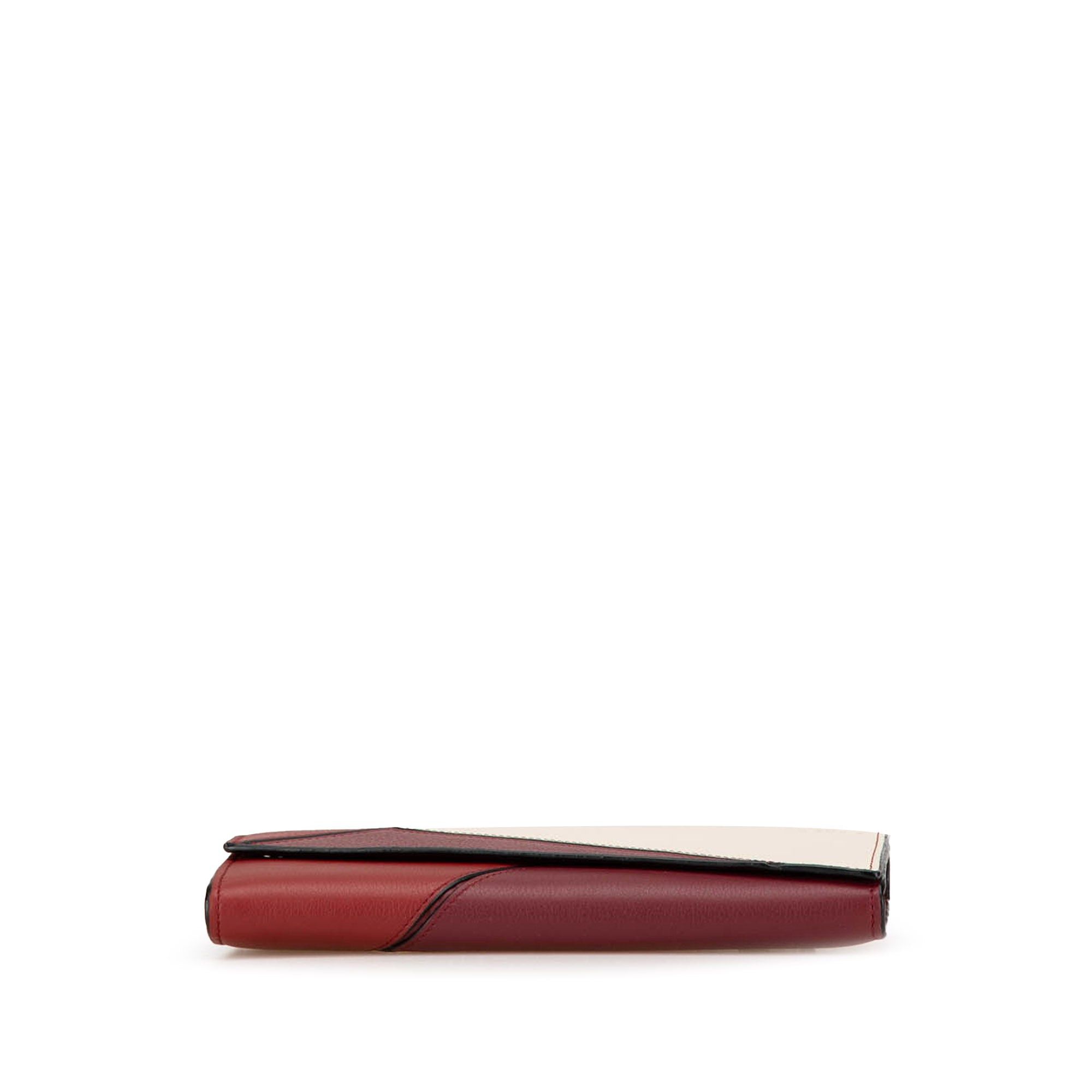 Loewe LOEWE Leather Puzzle Continental Wallet Red Size ONE SIZE - 3 Thumbnail