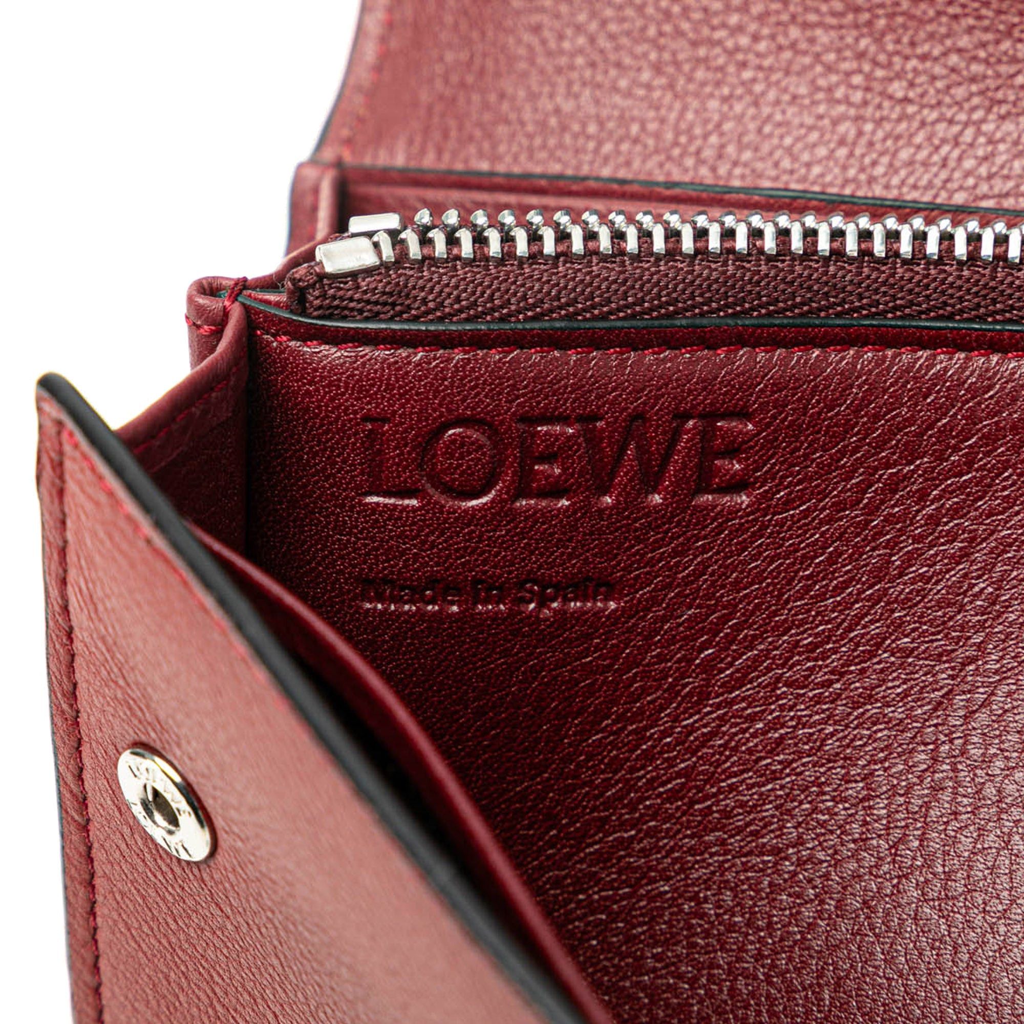 Loewe LOEWE Leather Puzzle Continental Wallet Red Size ONE SIZE - 6 Thumbnail