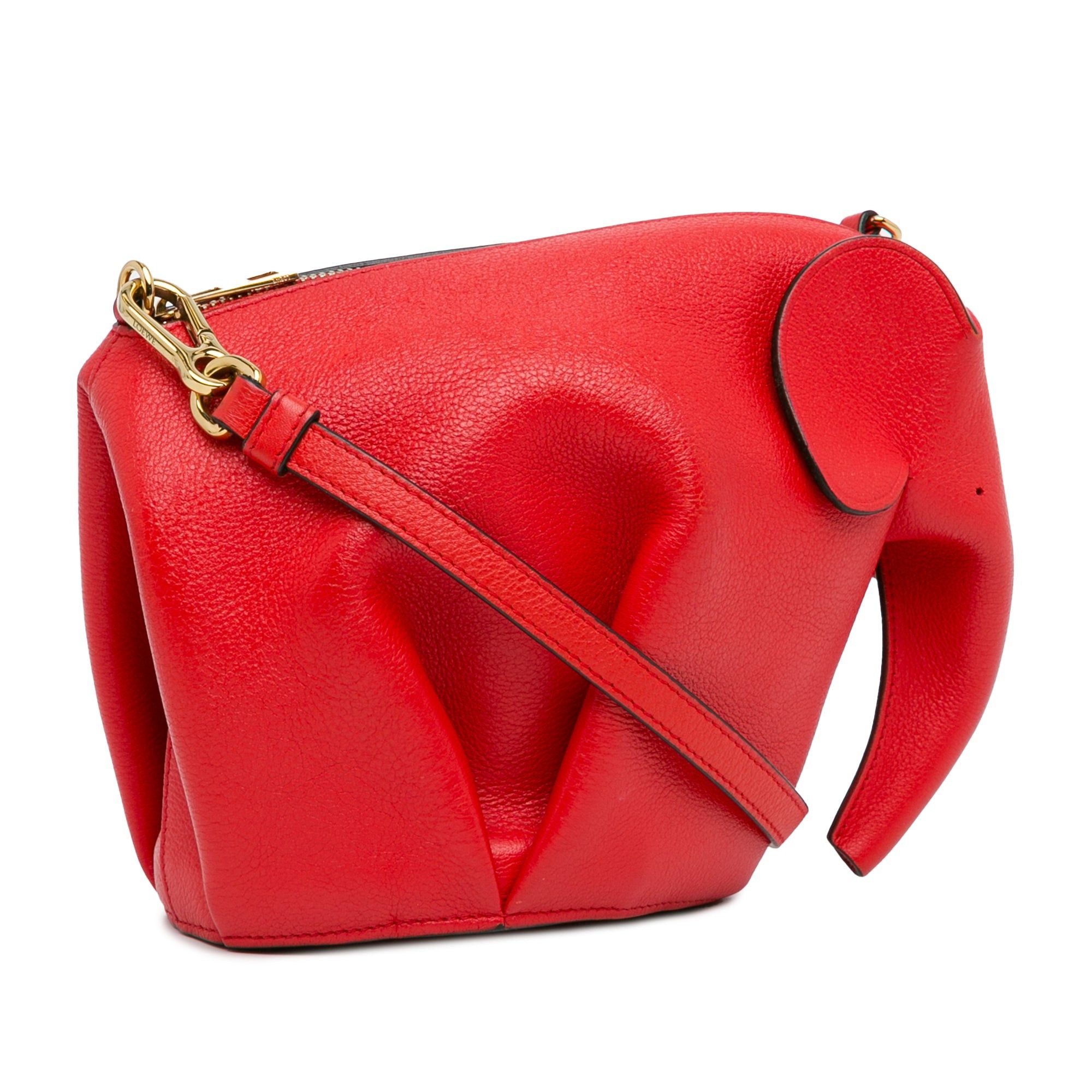 Loewe LOEWE Mini Leather Elephant Crossbody Red Size ONE SIZE - 2 Thumbnail
