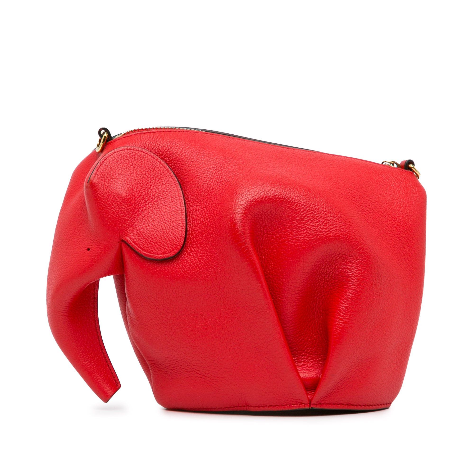 Loewe LOEWE Mini Leather Elephant Crossbody Red Size ONE SIZE - 3 Thumbnail