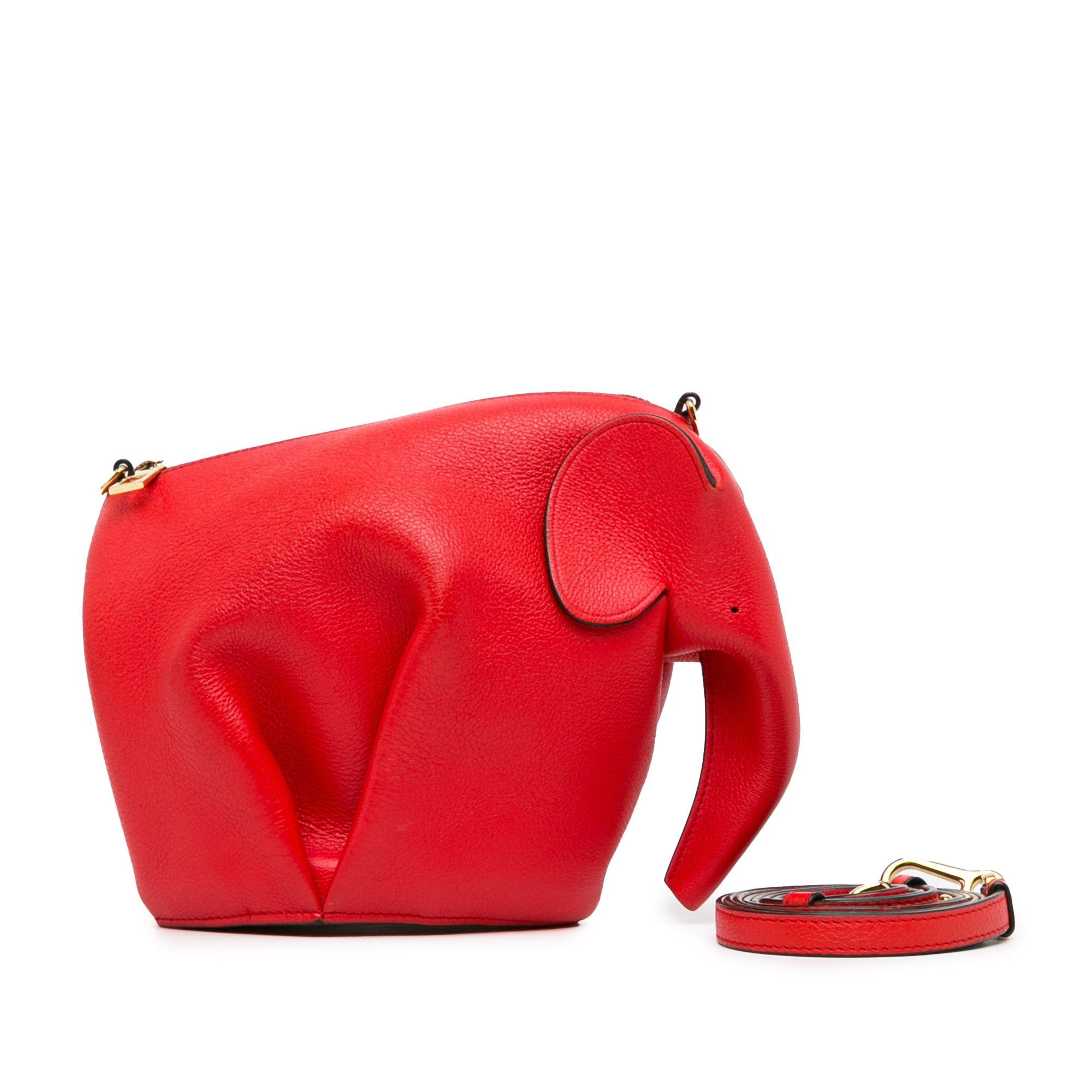 Loewe LOEWE Mini Leather Elephant Crossbody Red Size ONE SIZE - 13 Thumbnail