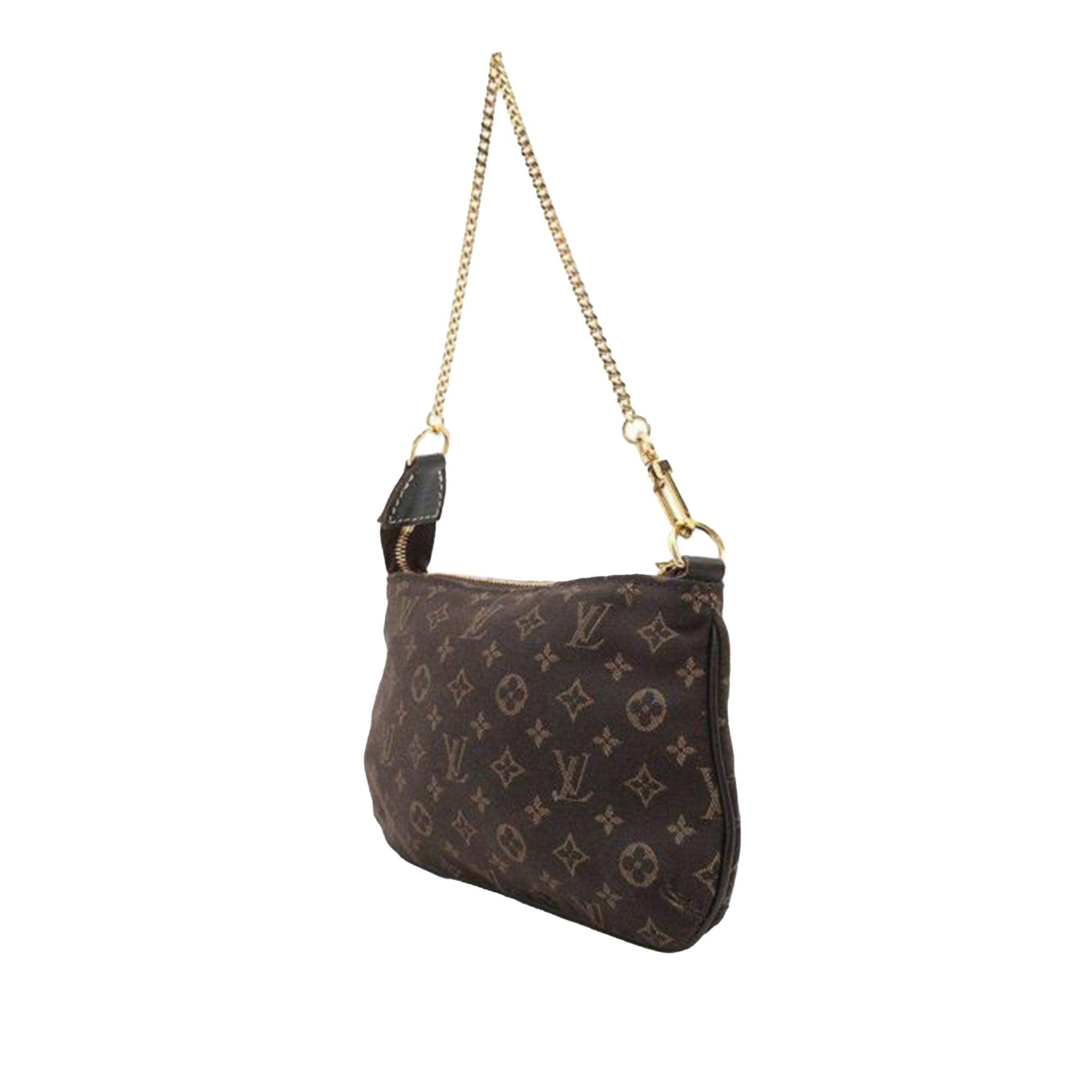 Louis Vuitton Louis Vuitton Monogram Mini Lin Mini Pochette Accessories Brown Size ONE SIZE - 2 Thumbnail