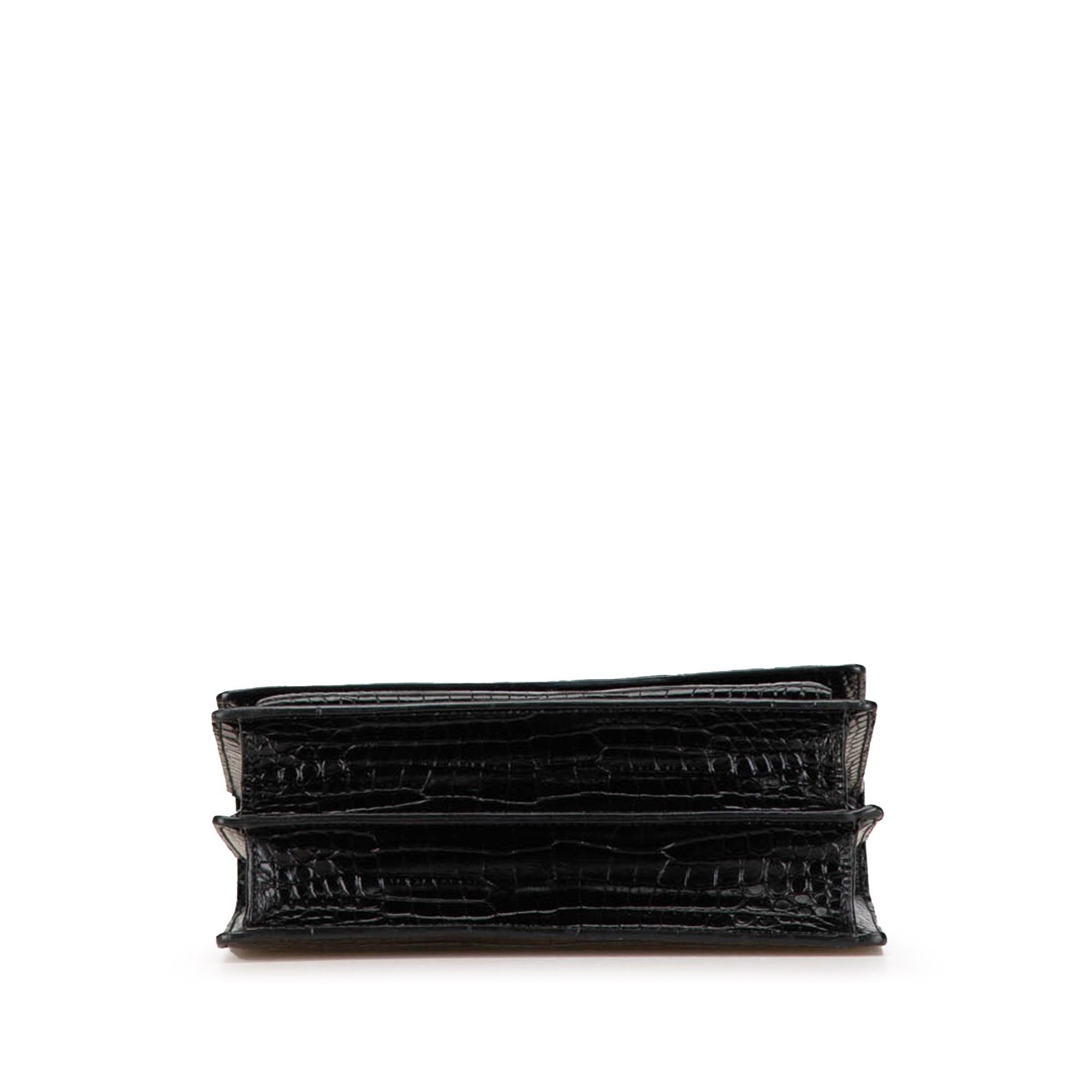 Saint Laurent Paris Saint Laurent Medium Embossed Sunset Crossbody Bag Black Size ONE SIZE - 3 Thumbnail