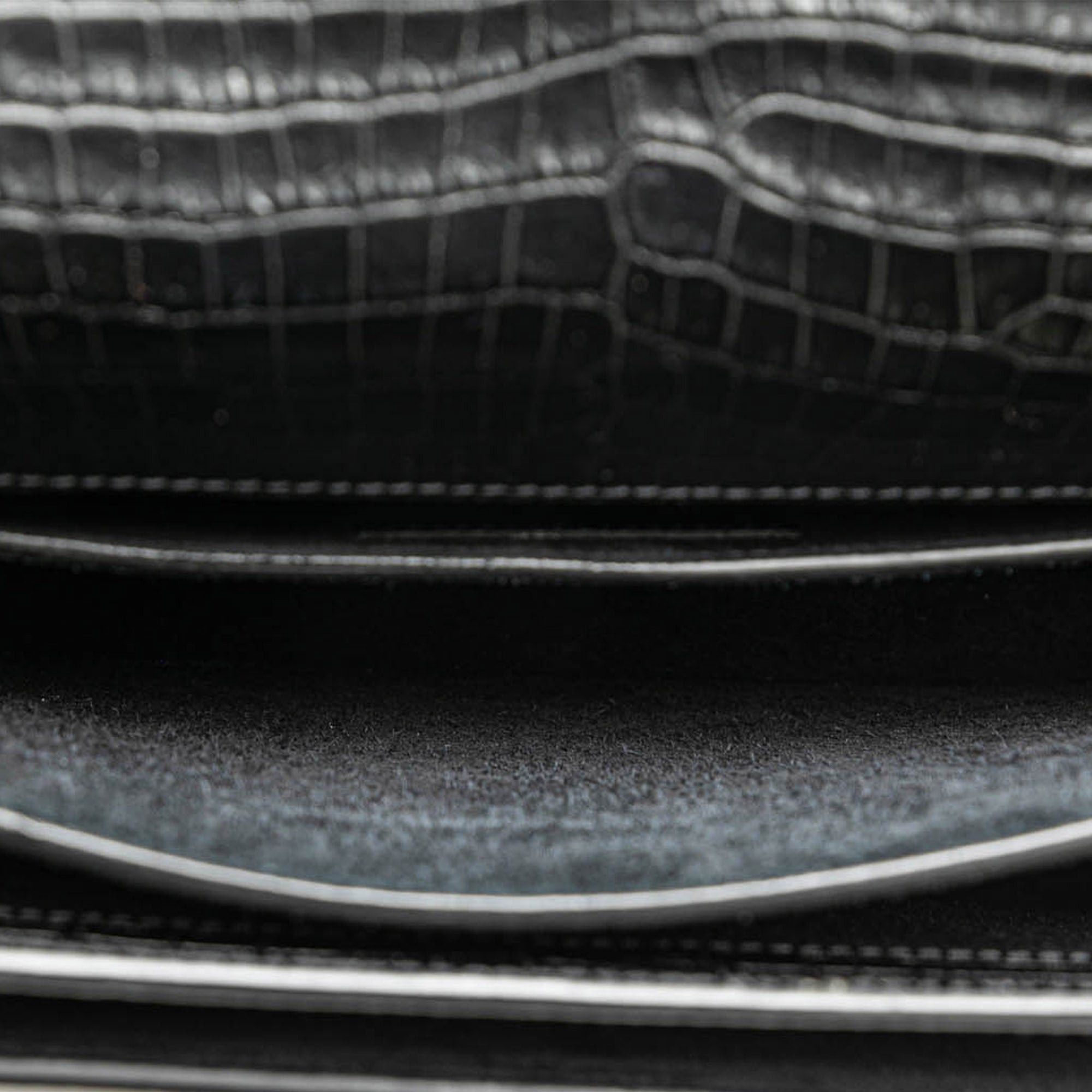 Saint Laurent Paris Saint Laurent Medium Embossed Sunset Crossbody Bag Black Size ONE SIZE - 4 Thumbnail