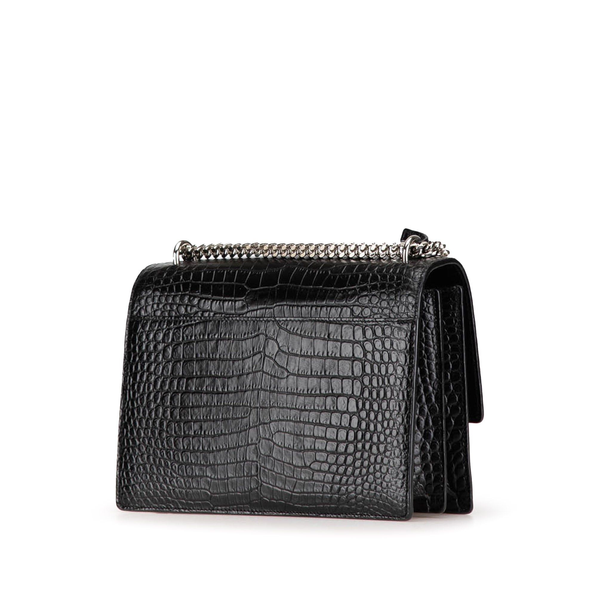 Saint Laurent Paris Saint Laurent Medium Embossed Sunset Crossbody Bag Black Size ONE SIZE - 2 Thumbnail