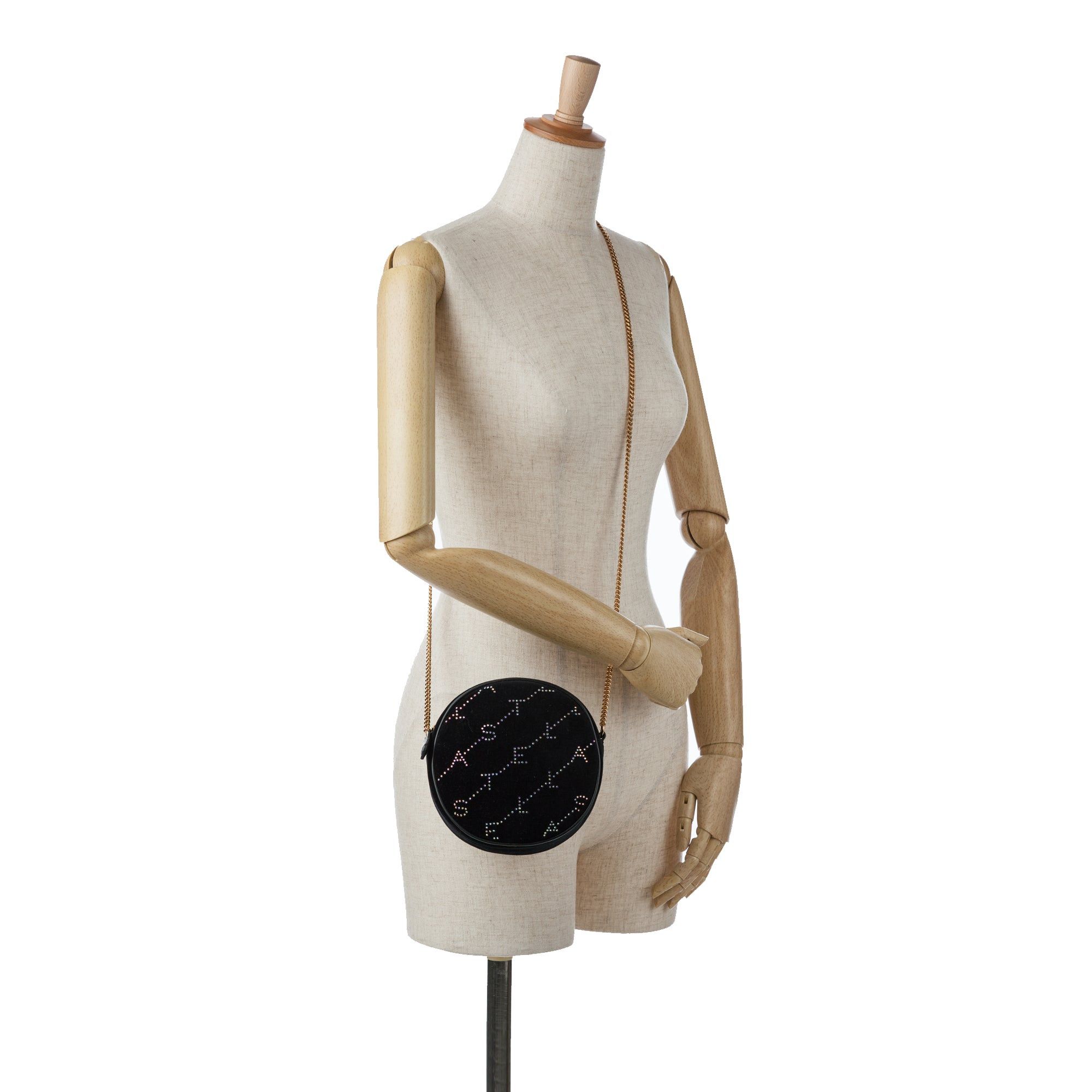 Stella McCartney Stella McCartney Mini Crystal Monogram Round Crossbody Black Size ONE SIZE - 13 Thumbnail