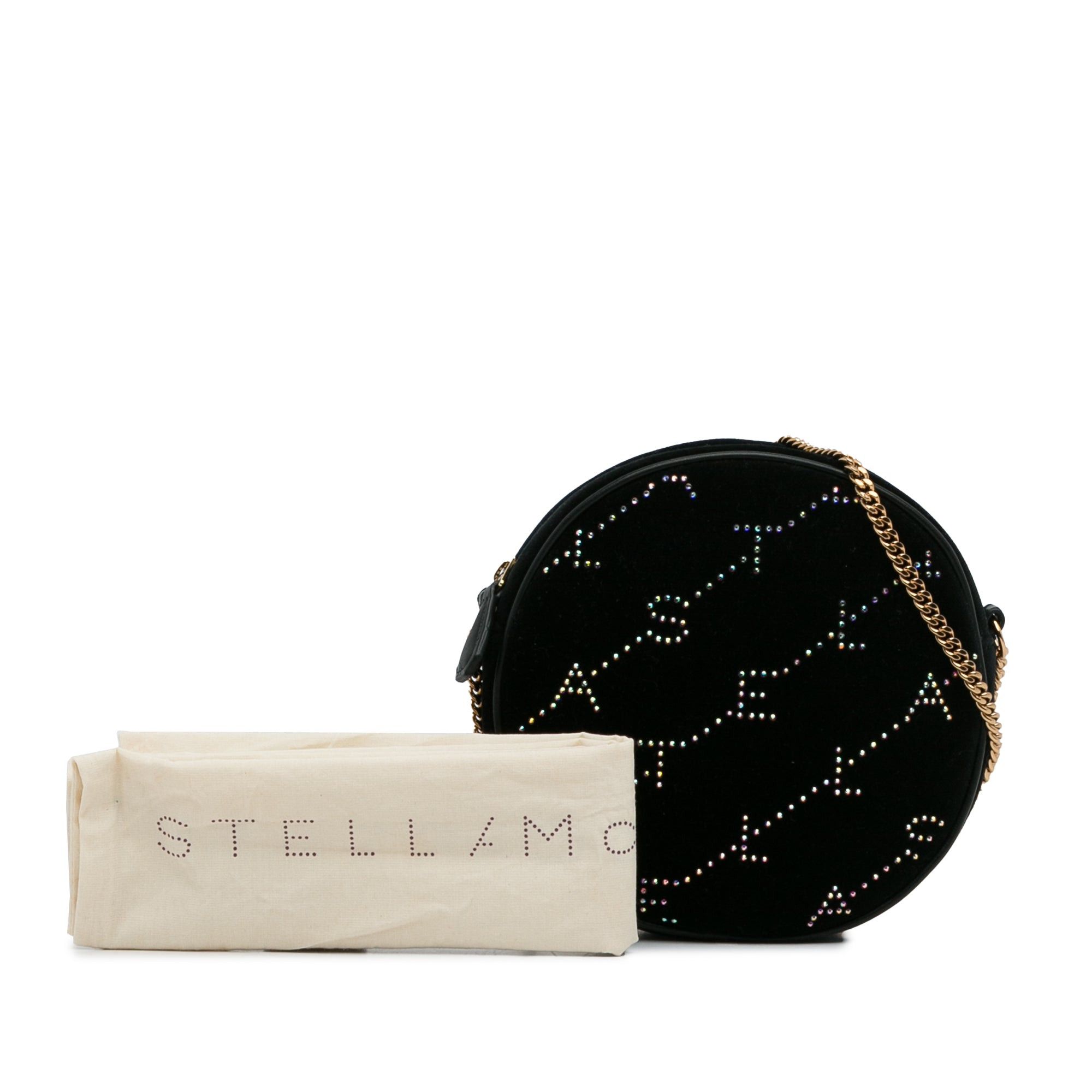 Stella McCartney Stella McCartney Mini Crystal Monogram Round Crossbody Black Size ONE SIZE - 14 Thumbnail