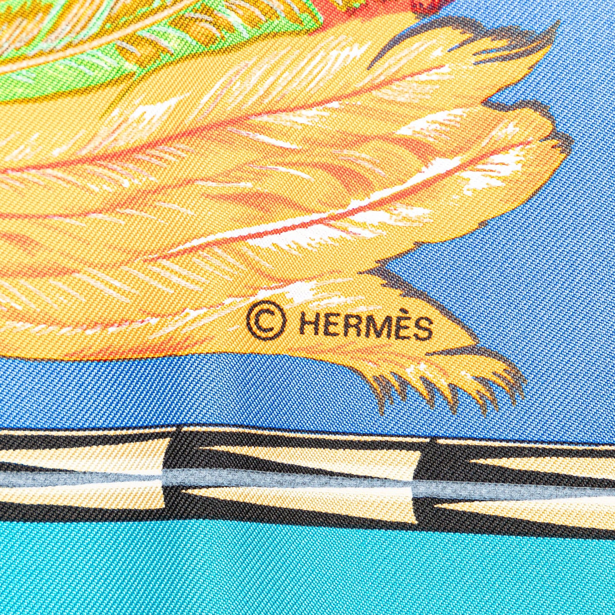 Hermes Hermès Brazil Silk Scarf Blue Size ONE SIZE - 5 Thumbnail