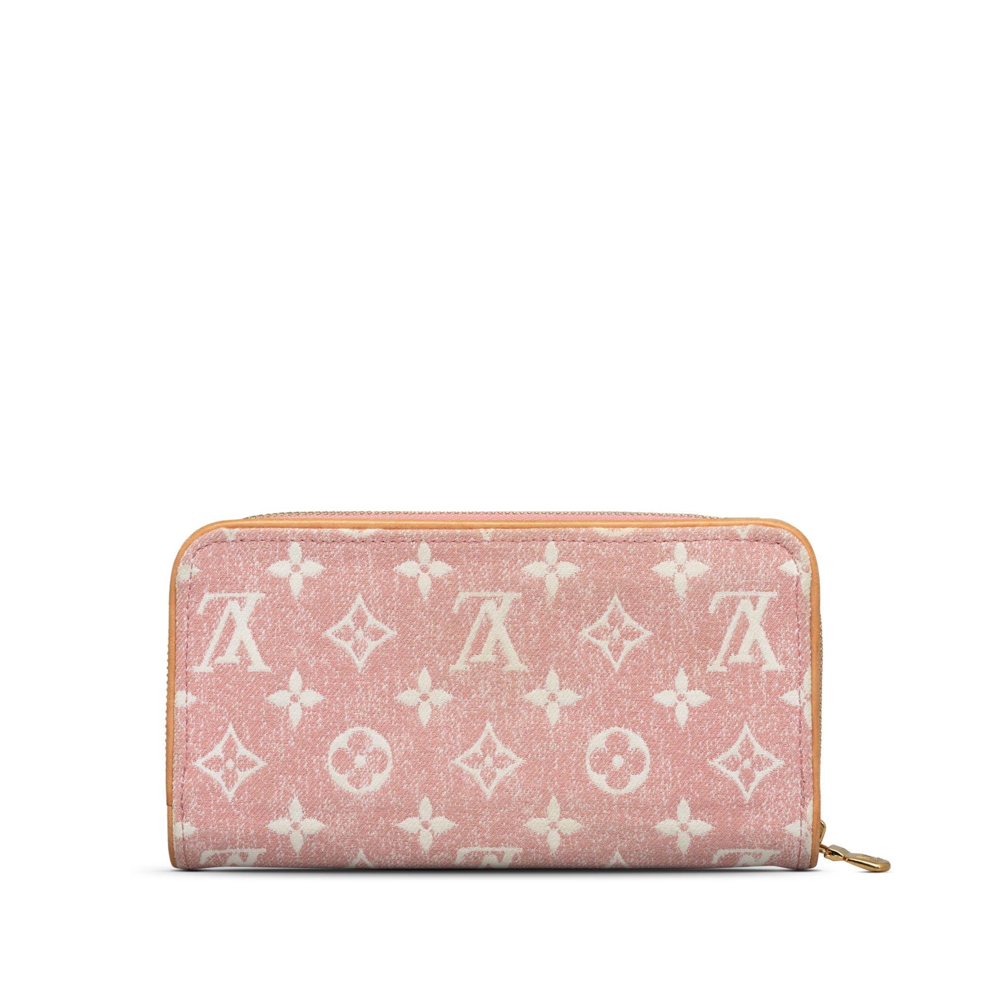 Louis Vuitton Louis Vuitton Monogram Denim Jacquard Zippy Wallet Pink Size ONE SIZE - 3 Thumbnail