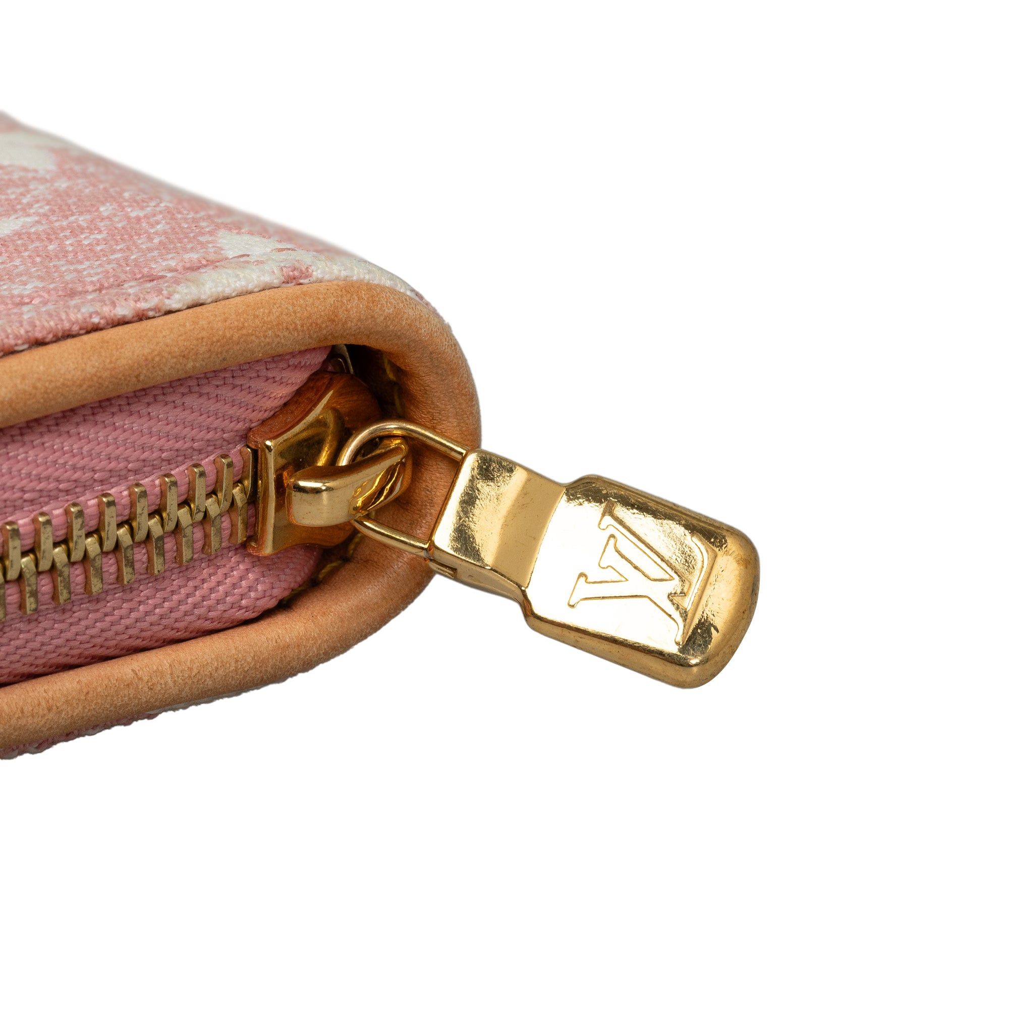 Louis Vuitton Louis Vuitton Monogram Denim Jacquard Zippy Wallet Pink Size ONE SIZE - 10 Thumbnail