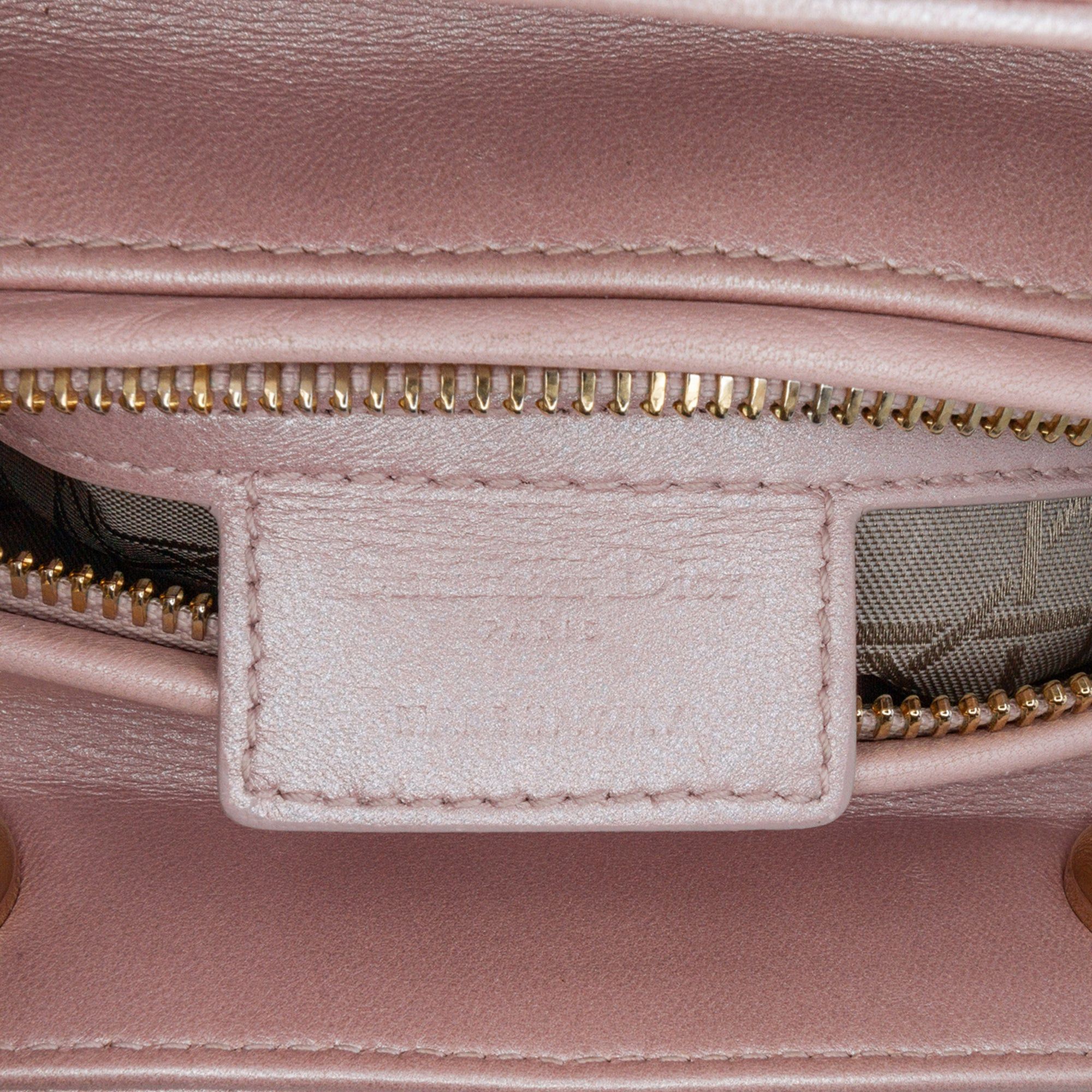 Dior Dior Medium Pearlescent Lambskin Cannage Lady Dior Pink Size ONE SIZE - 5 Thumbnail