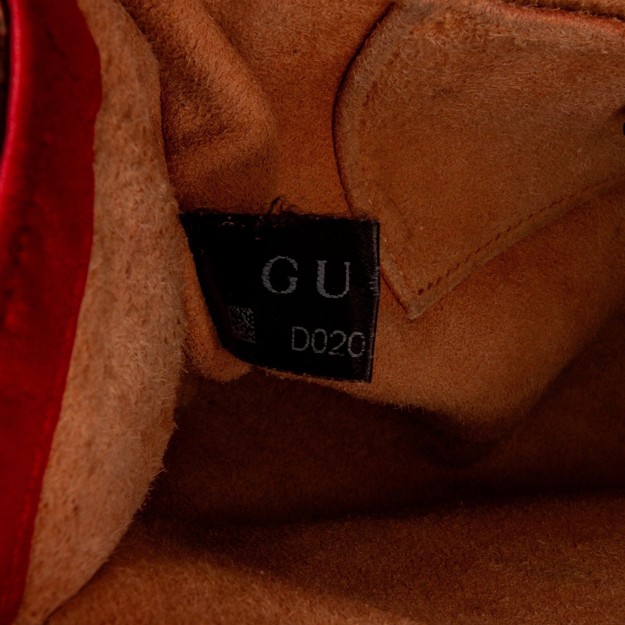 Gucci Gucci Small Leather Pearl Studded Padlock Crossbody Bag Red Size ONE SIZE - 9 Thumbnail