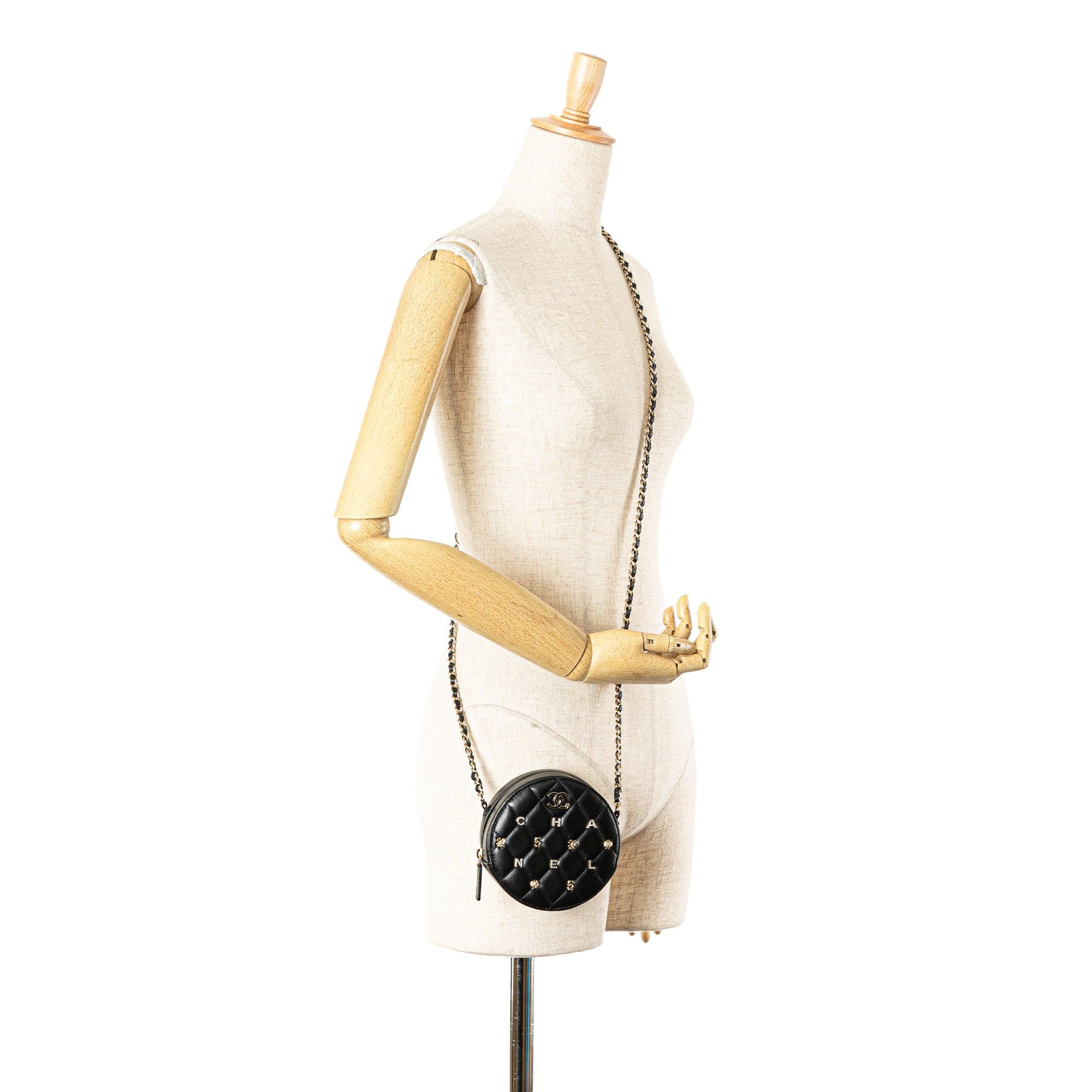 Chanel Chanel CC Quilted Lambskin Lucky Charms Round Clutch with Chain Black Size ONE SIZE - 7 Thumbnail