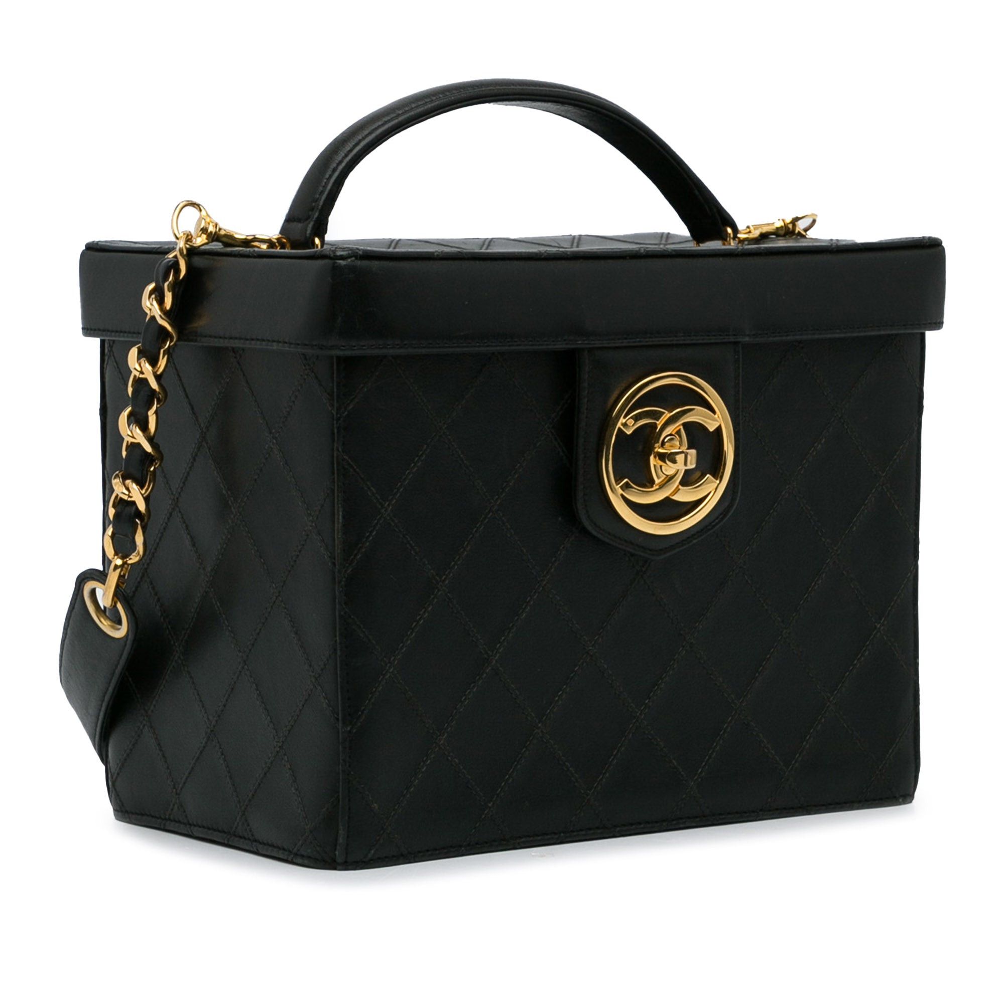 Chanel Chanel Matelasse Lambskin Vanity Bag Black Size ONE SIZE - 2 Thumbnail