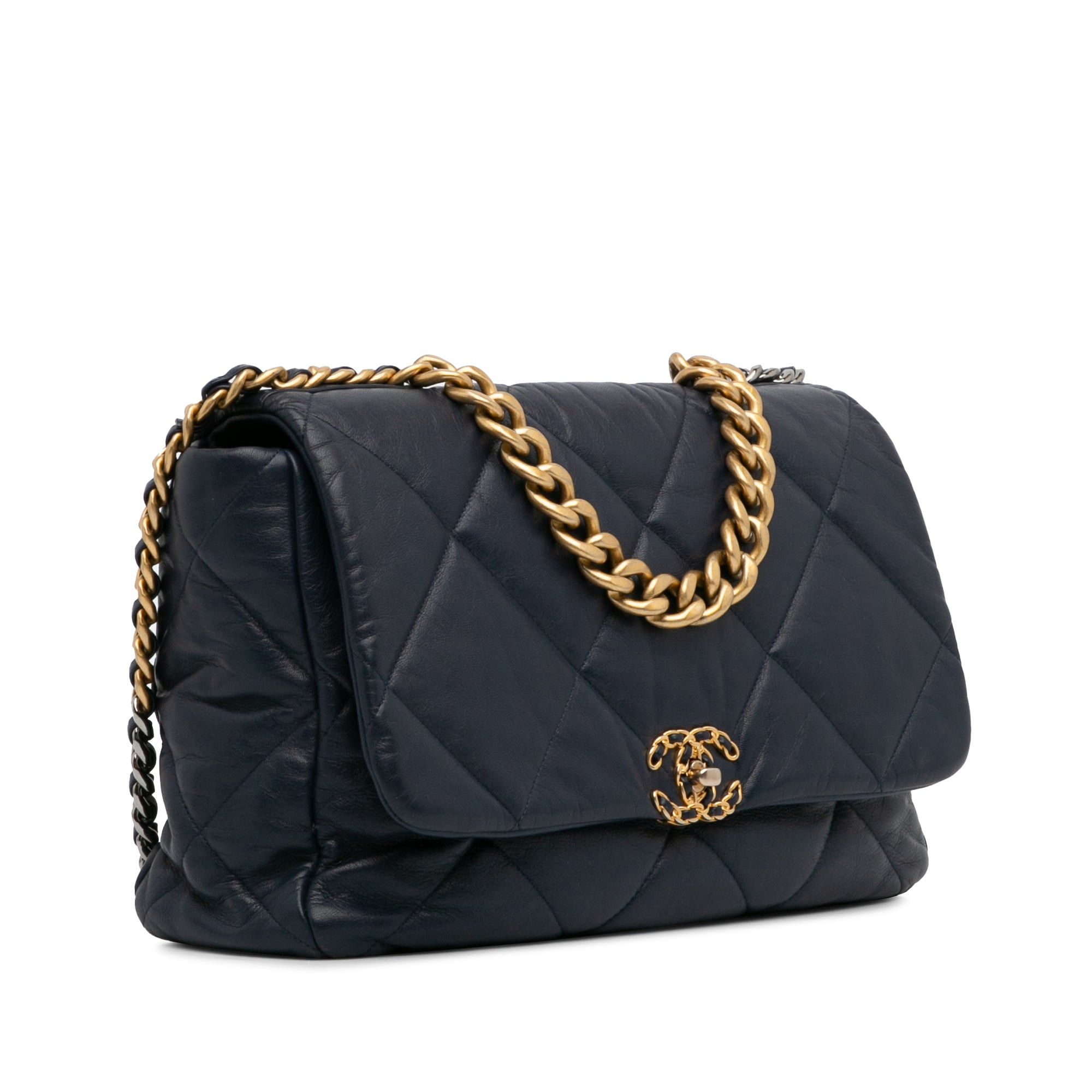 Chanel Chanel Maxi Lambskin 19 Flap Blue Size ONE SIZE - 2 Thumbnail