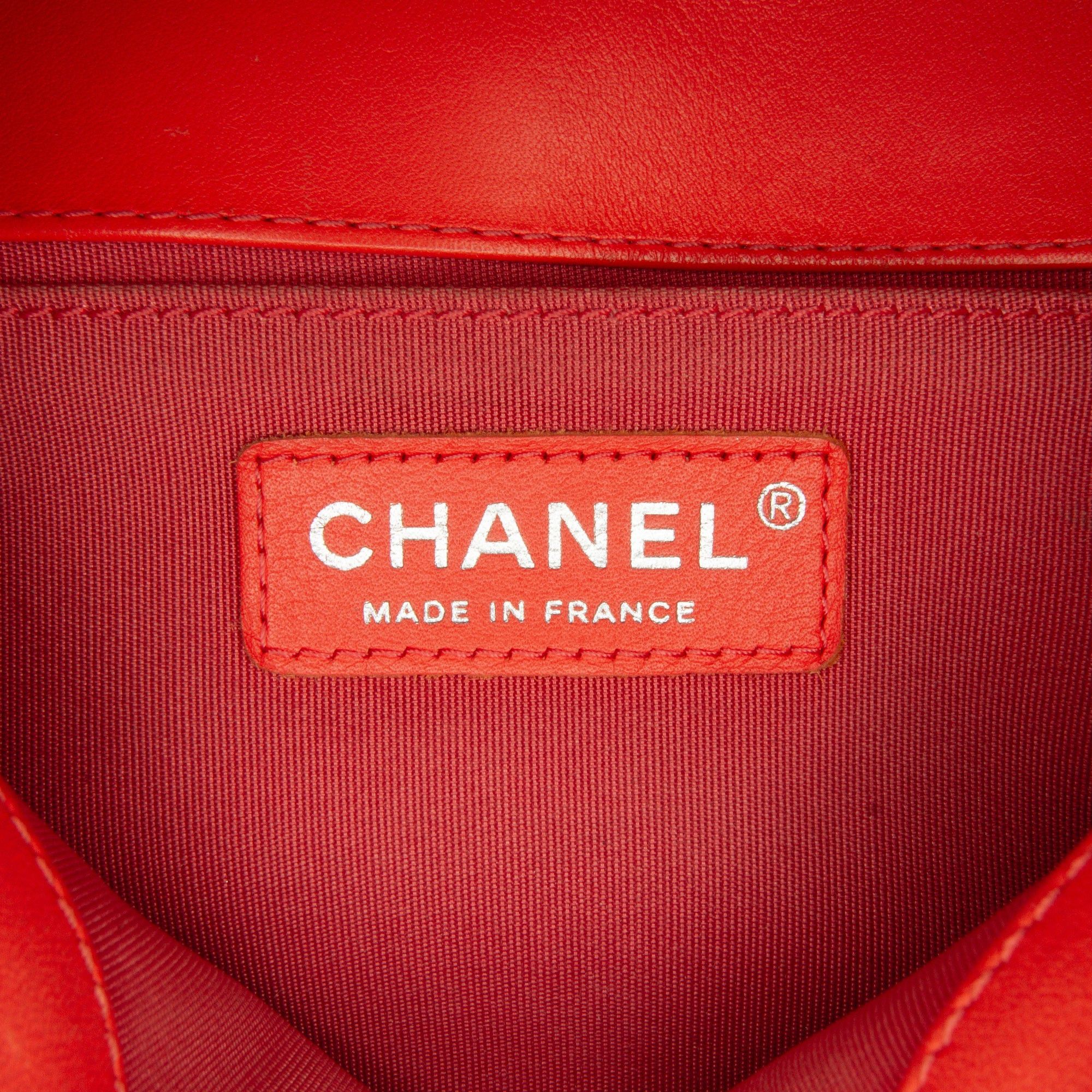 Chanel Chanel Medium Calfskin Chevron Boy Flap Red Size ONE SIZE - 7 Thumbnail