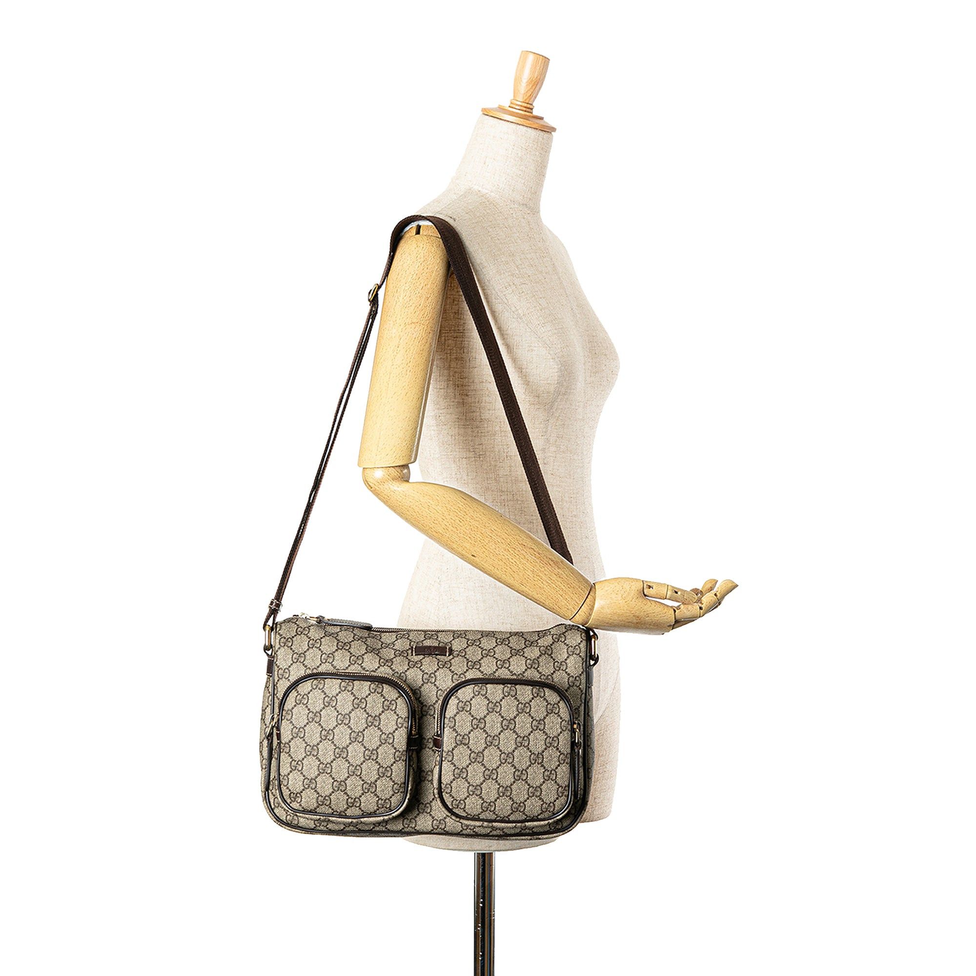 Gucci Gucci GG Supreme Double Pocket Crossbody Brown Size ONE SIZE - 9 Thumbnail