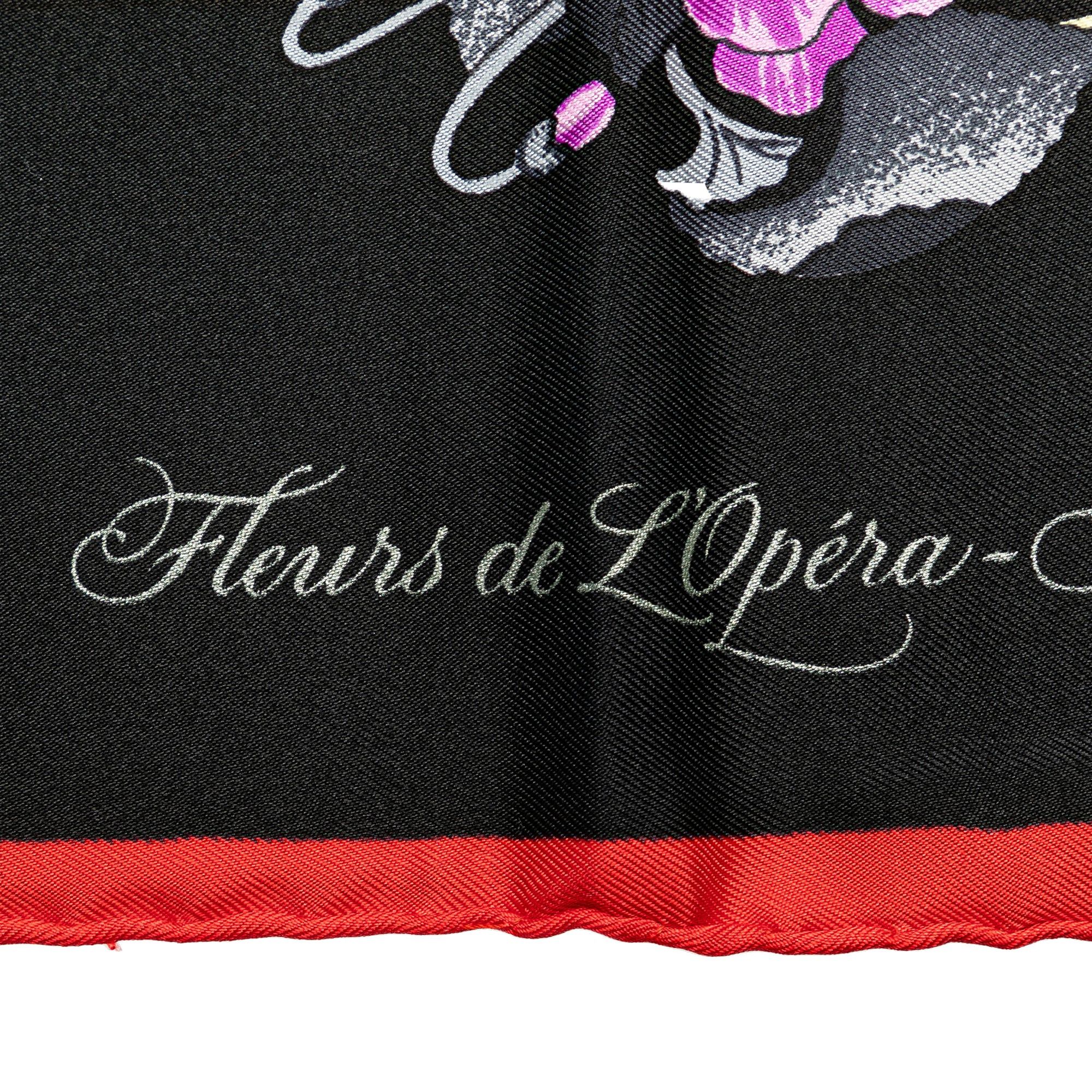 Hermes Hermès Fleurs de L'Opera Silk Scarf Black Size ONE SIZE - 5 Thumbnail