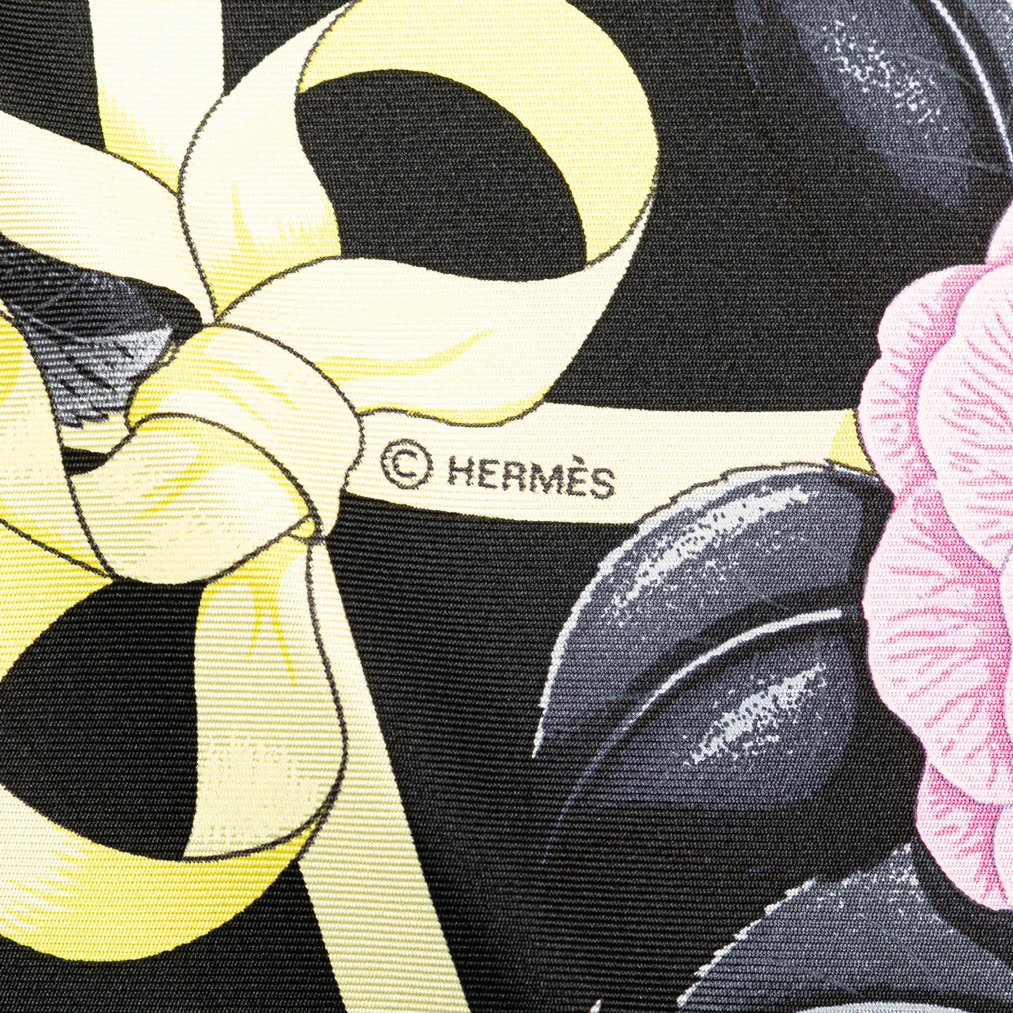 Hermes Hermès Fleurs de L'Opera Silk Scarf Black Size ONE SIZE - 4 Thumbnail