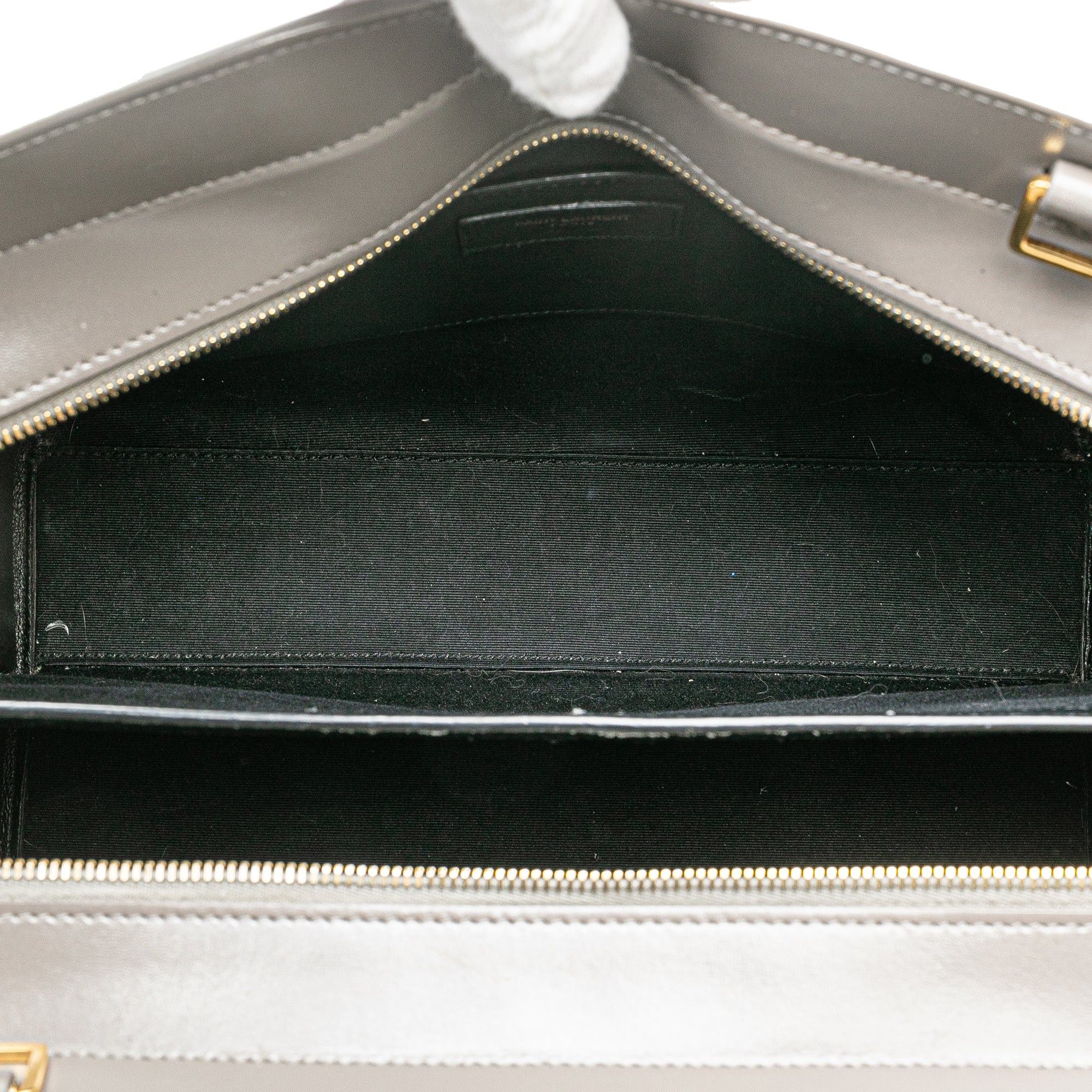 Saint Laurent Paris Saint Laurent Medium Leather Monogram Uptown Satchel Gray Size ONE SIZE - 5 Thumbnail