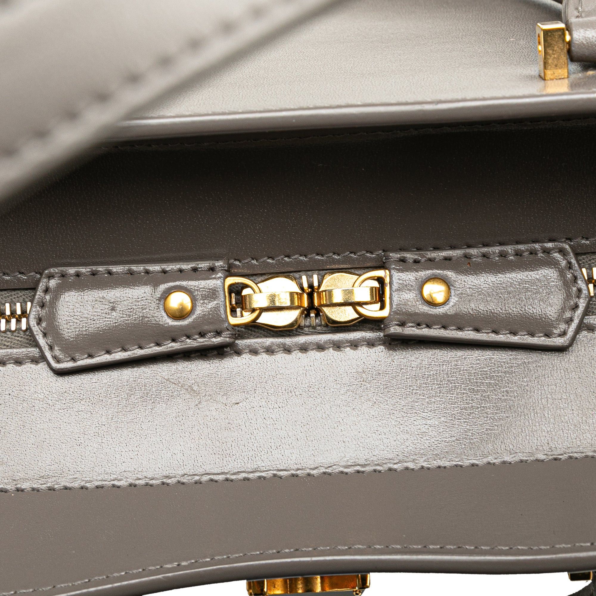 Saint Laurent Paris Saint Laurent Medium Leather Monogram Uptown Satchel Gray Size ONE SIZE - 8 Thumbnail