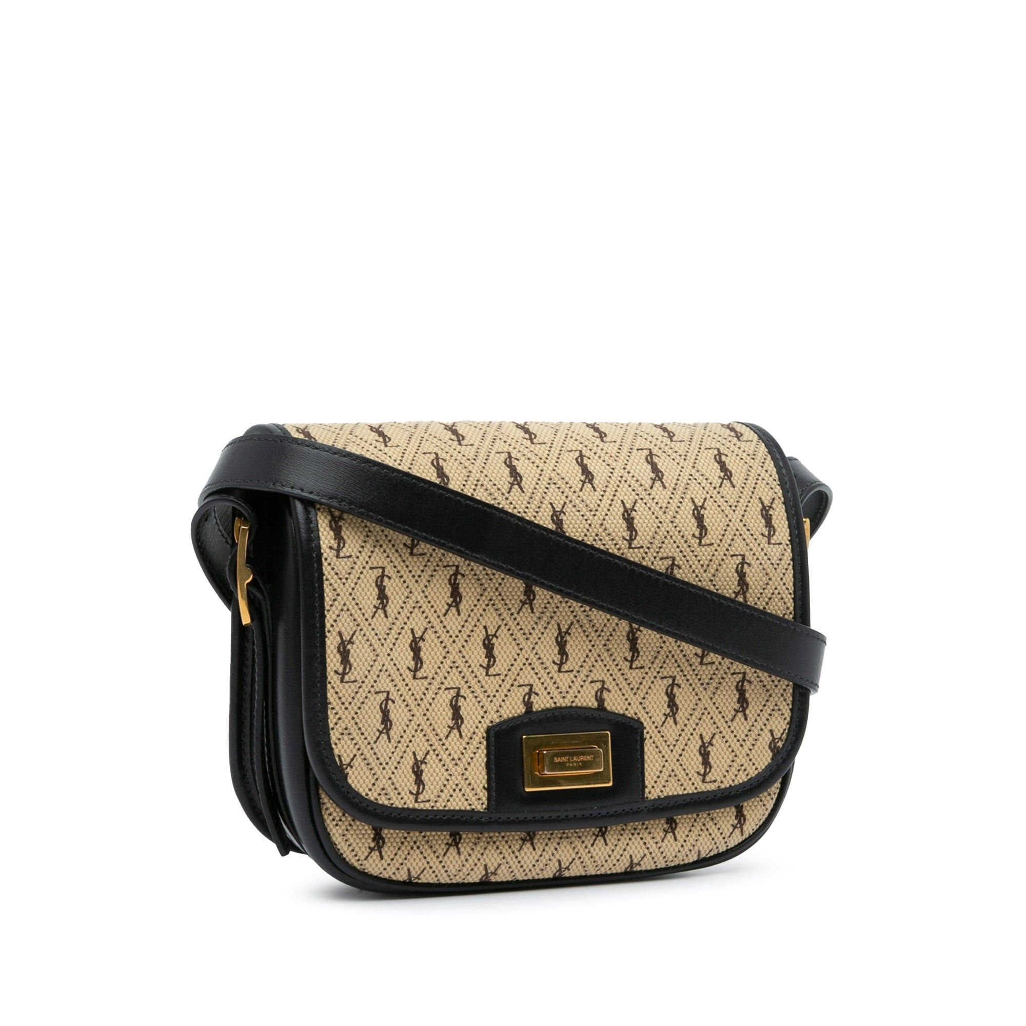 Saint Laurent Paris Saint Laurent Small Canvas Monogram All Over Crossbody Brown Size ONE SIZE - 2 Thumbnail