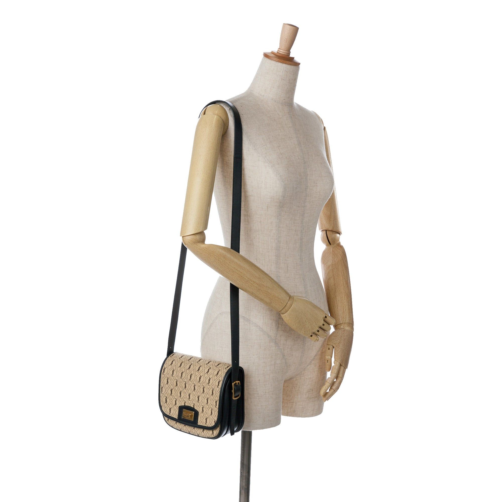 Saint Laurent Paris Saint Laurent Small Canvas Monogram All Over Crossbody Brown Size ONE SIZE - 10 Thumbnail