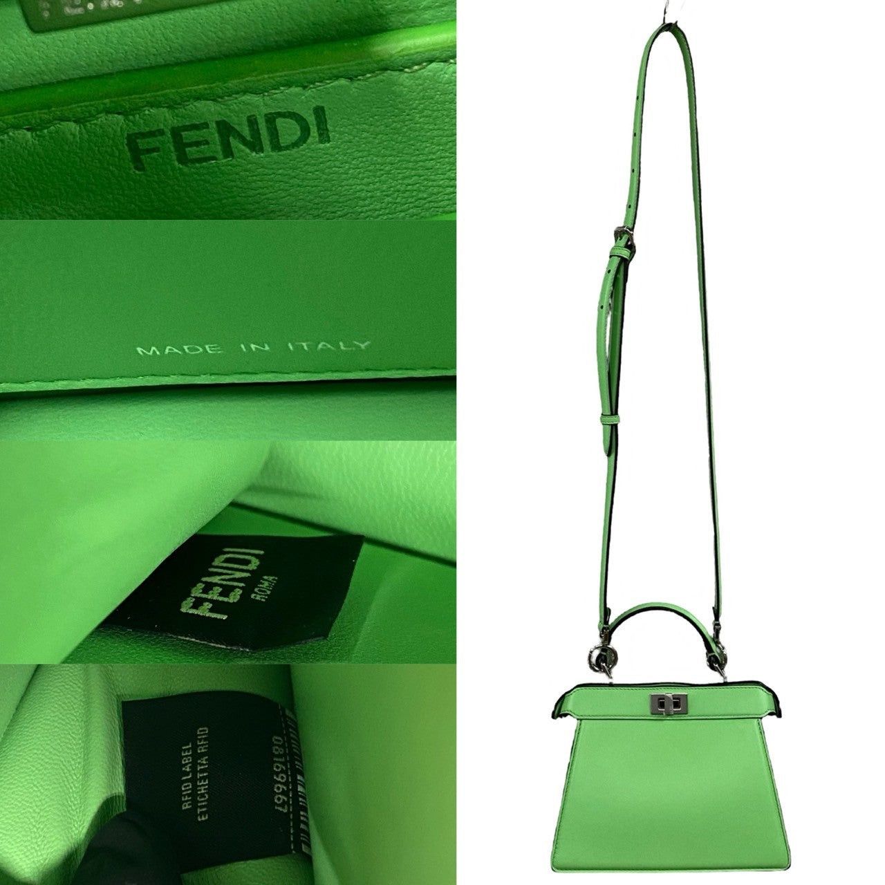 Fendi Fendi Shoulder Bag Green Leather Size ONE SIZE - 3 Thumbnail