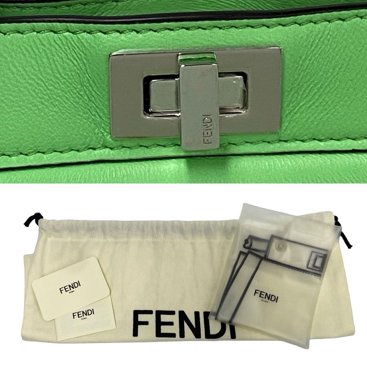 Fendi Fendi Shoulder Bag Green Leather Size ONE SIZE - 9 Thumbnail
