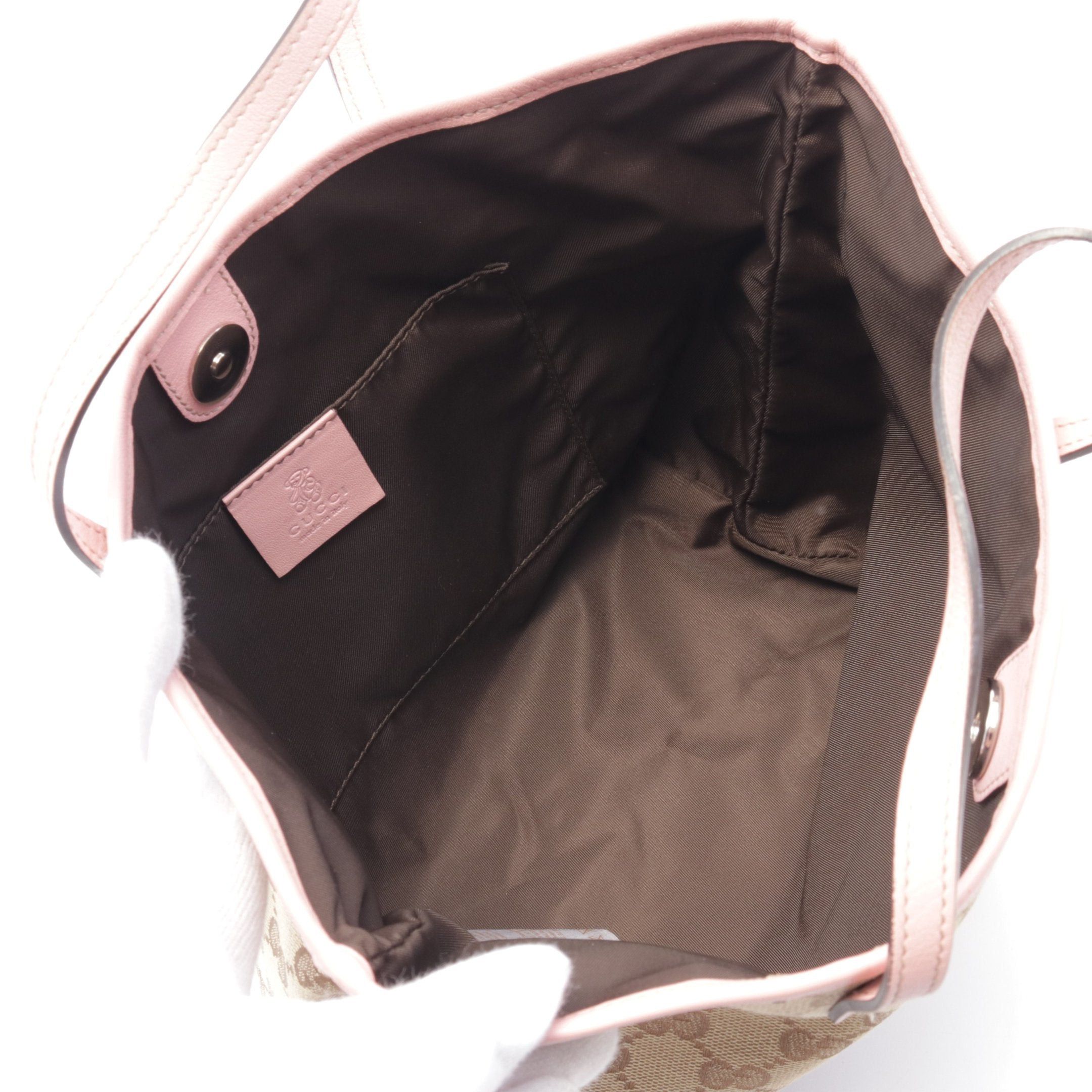 Gucci Gucci Children'S Zoo Papagallo Gg Canvas Handbag Tote Bag Leather Beige Pink Kids Size ONE SIZE - 3 Thumbnail