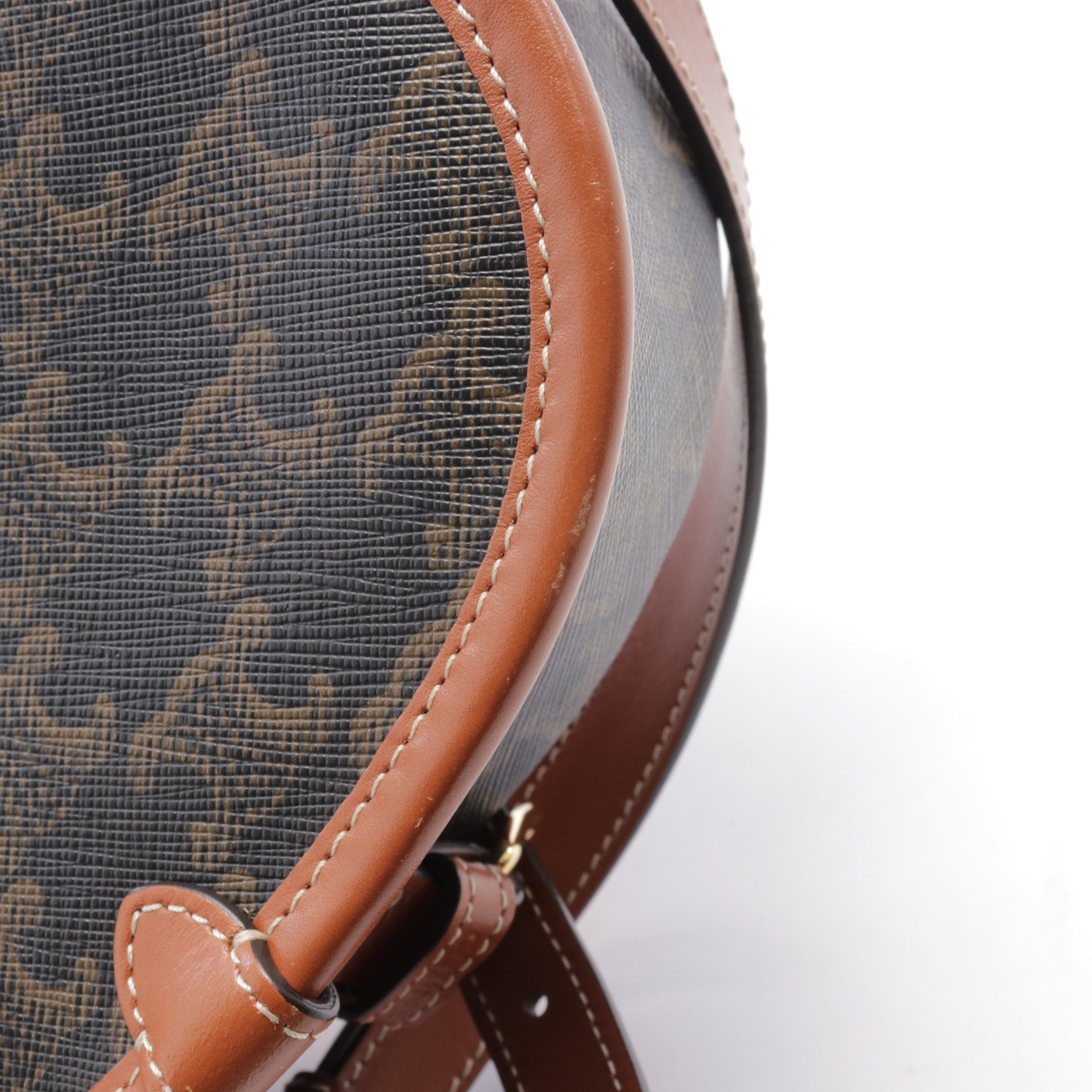 Celine Celine Falco Medium Bag Triomphe Shoulder Leather Dark Gray Brown Size ONE SIZE - 7 Thumbnail