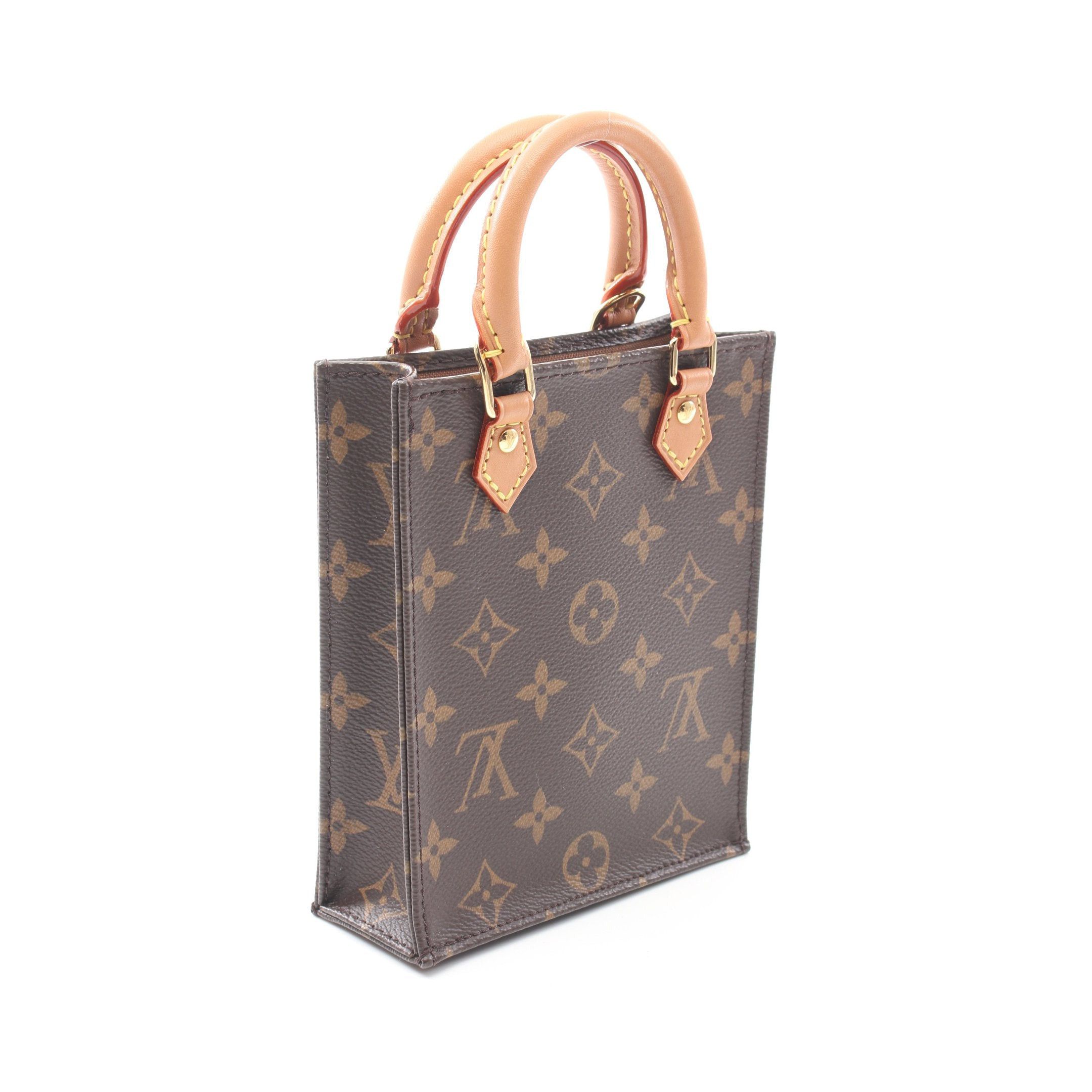 Louis Vuitton Louis Vuitton Petite Sac Plat Monogram Handbag Leather Brown Size ONE SIZE - 2 Thumbnail