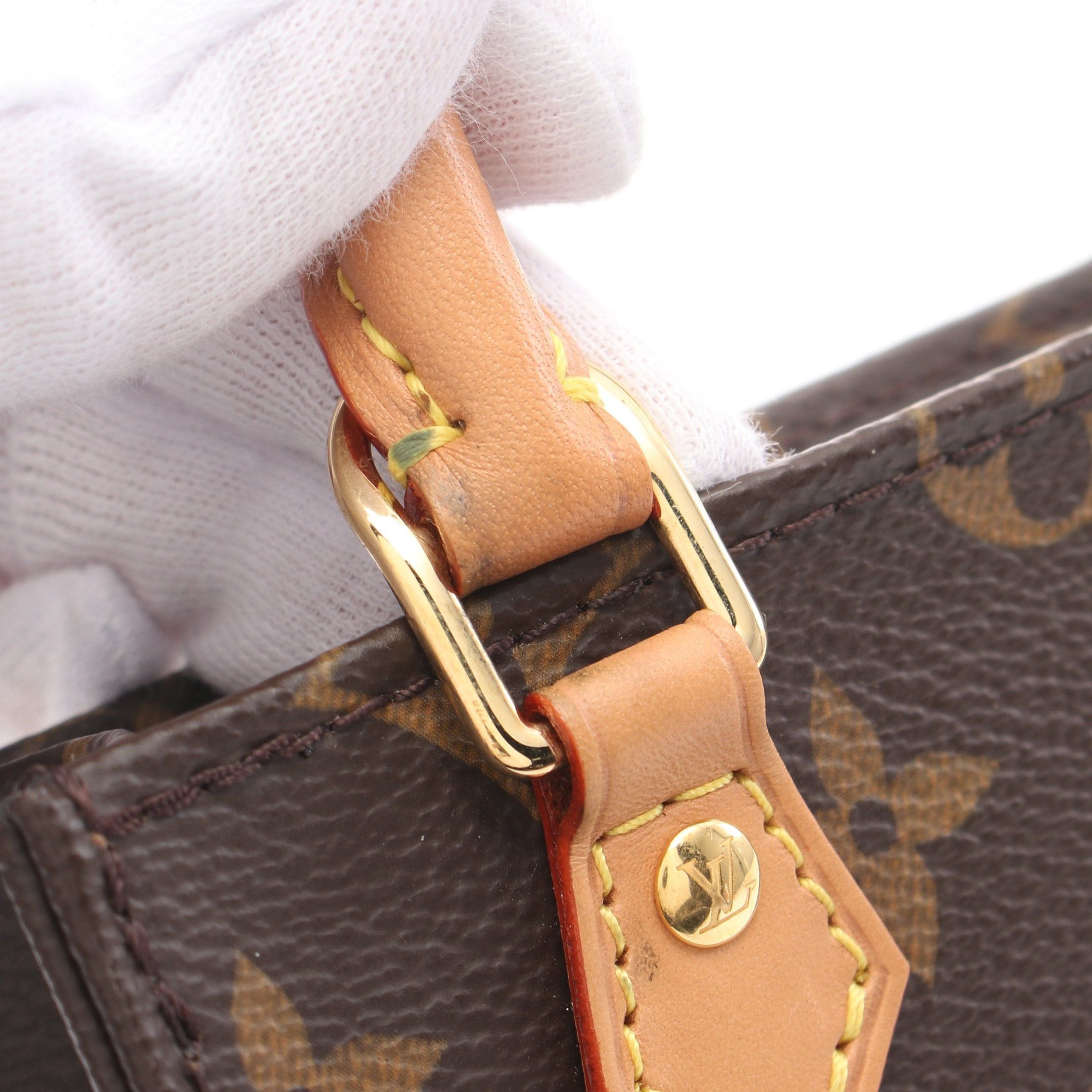 Louis Vuitton Louis Vuitton Petite Sac Plat Monogram Handbag Leather Brown Size ONE SIZE - 7 Thumbnail