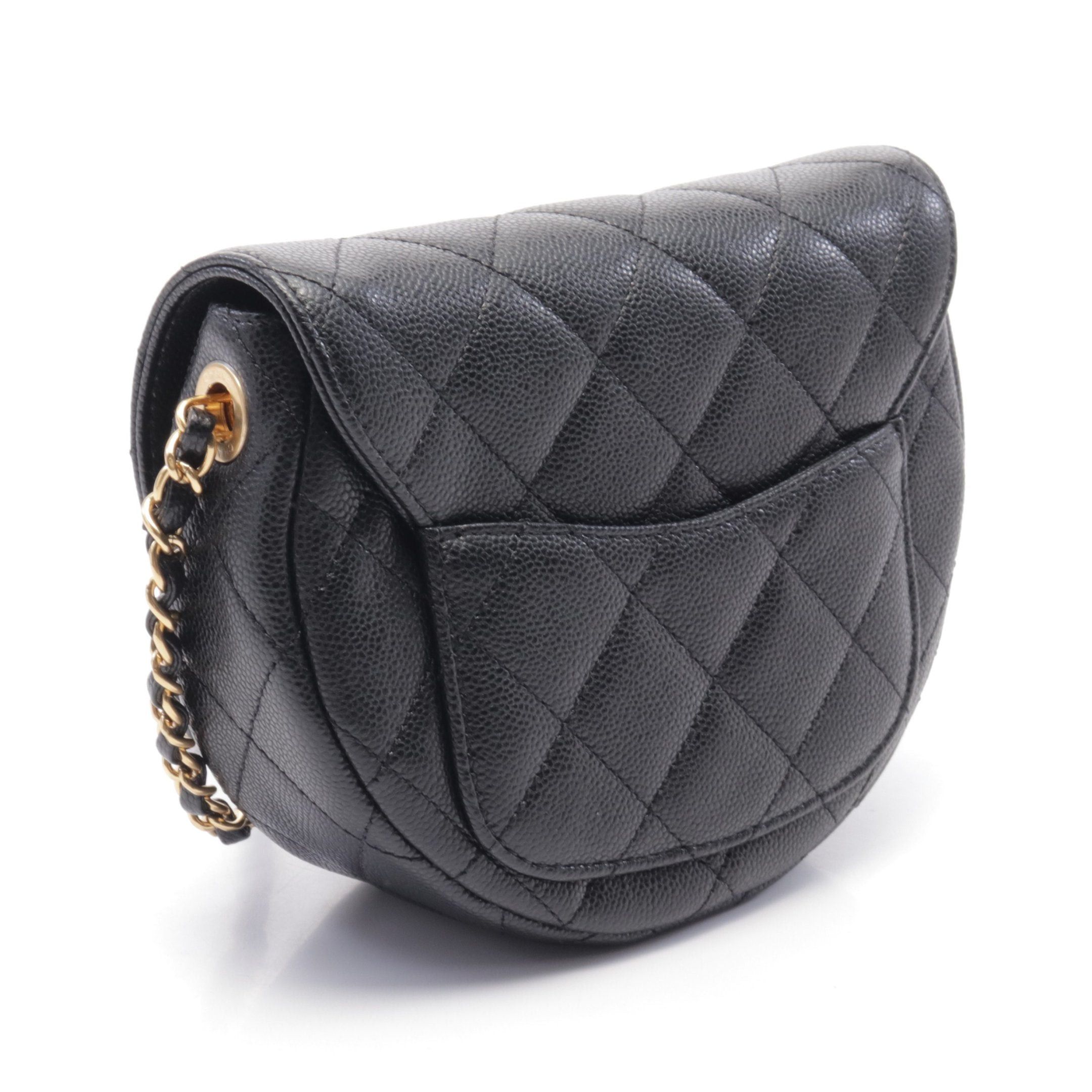 Chanel Chanel Matelasse Mini Messenger Chain Shoulder Bag Caviar Skin Black Gold Hardware Size ONE SIZE - 2 Thumbnail